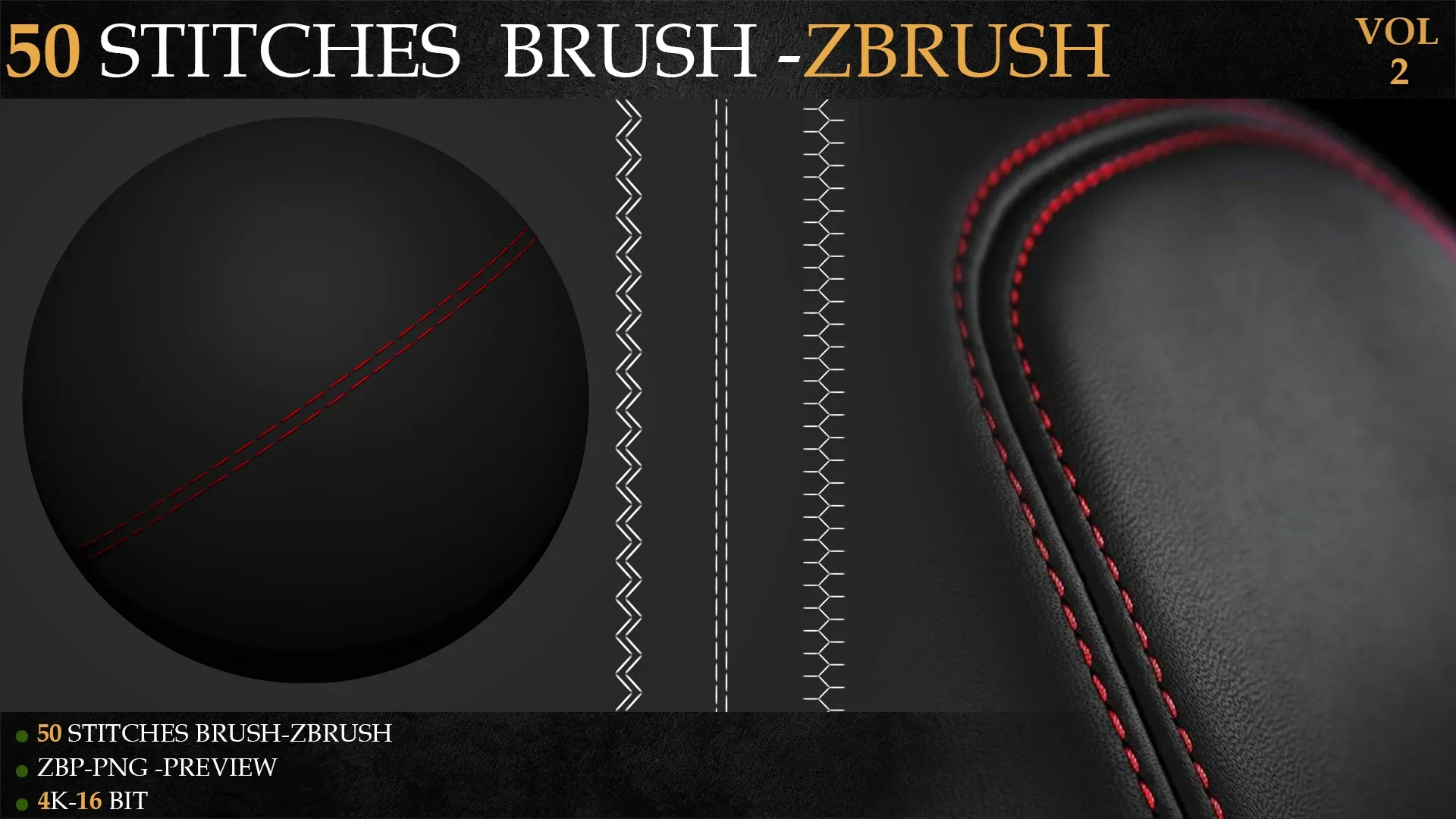 50 STITCHES BRUSH (ZBRUSH)-VOL 2