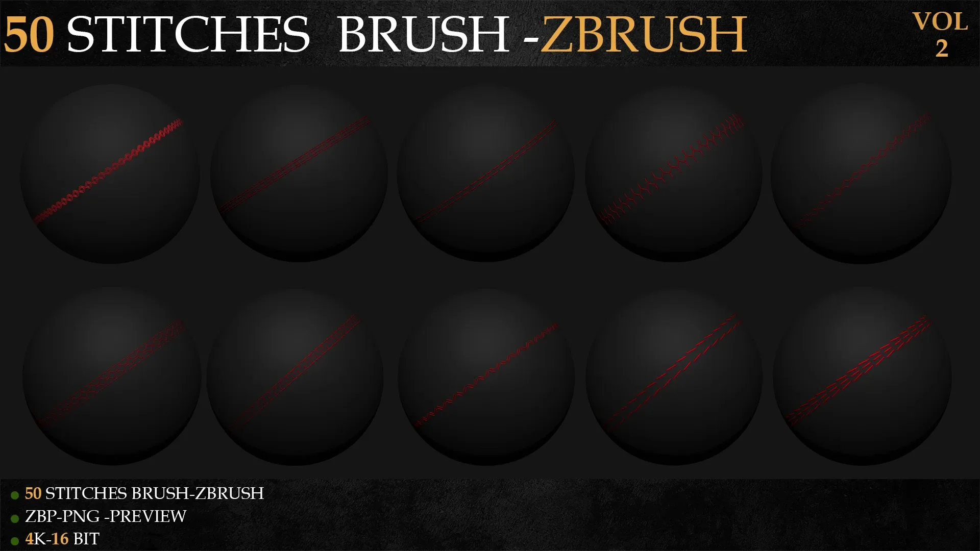 50 STITCHES BRUSH (ZBRUSH)-VOL 2