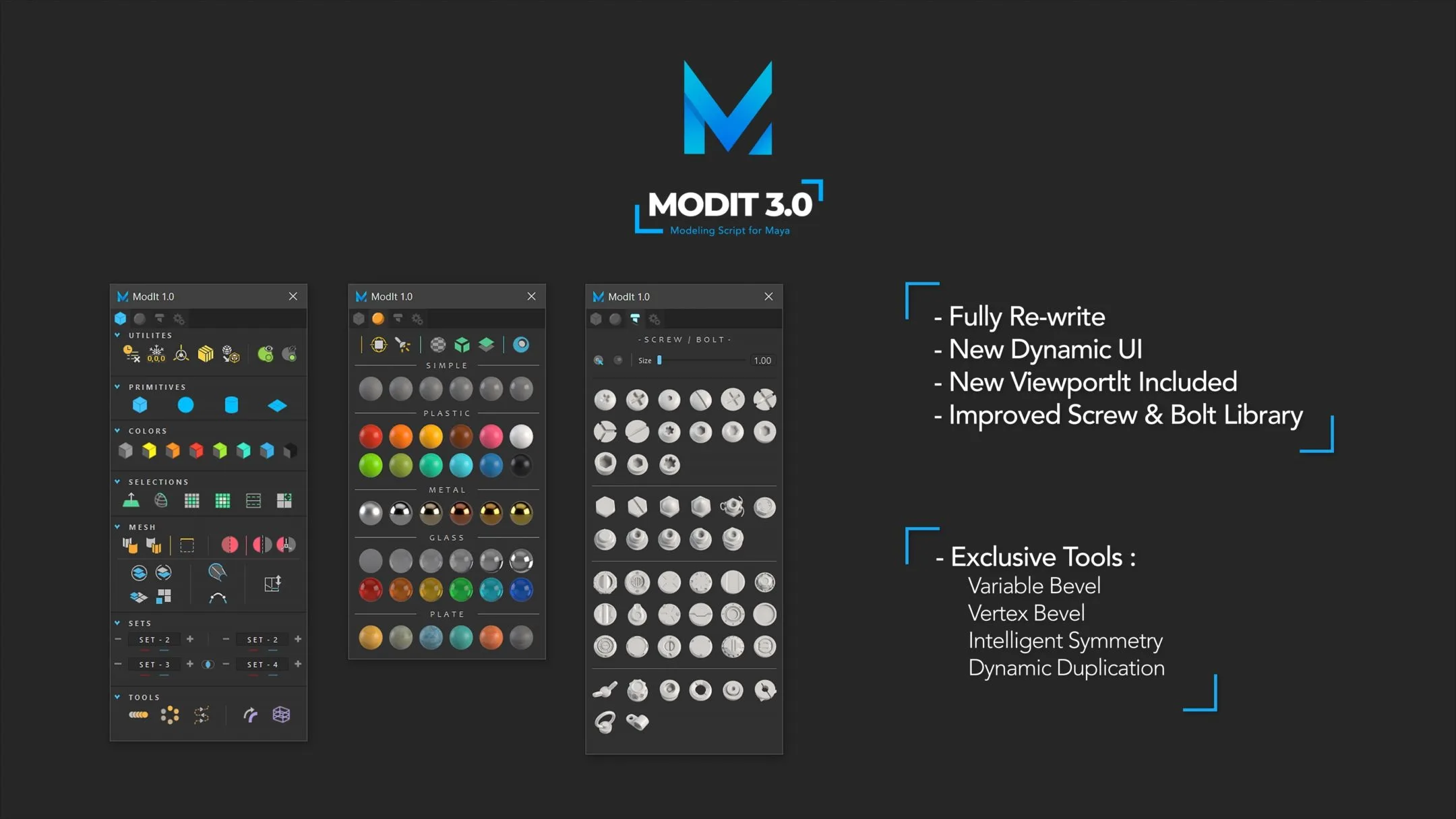 Script - ModIt 3.0 : Modeling Toolkit for Maya