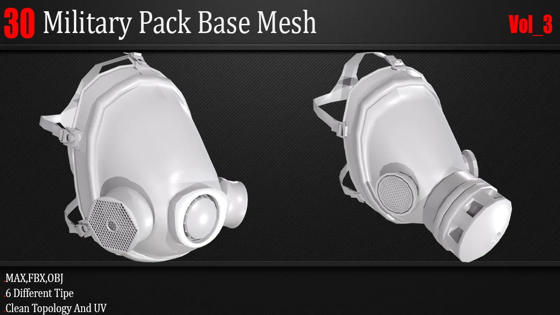 30 Military Pack Base Mesh_Vol 03 ( Game Ready )