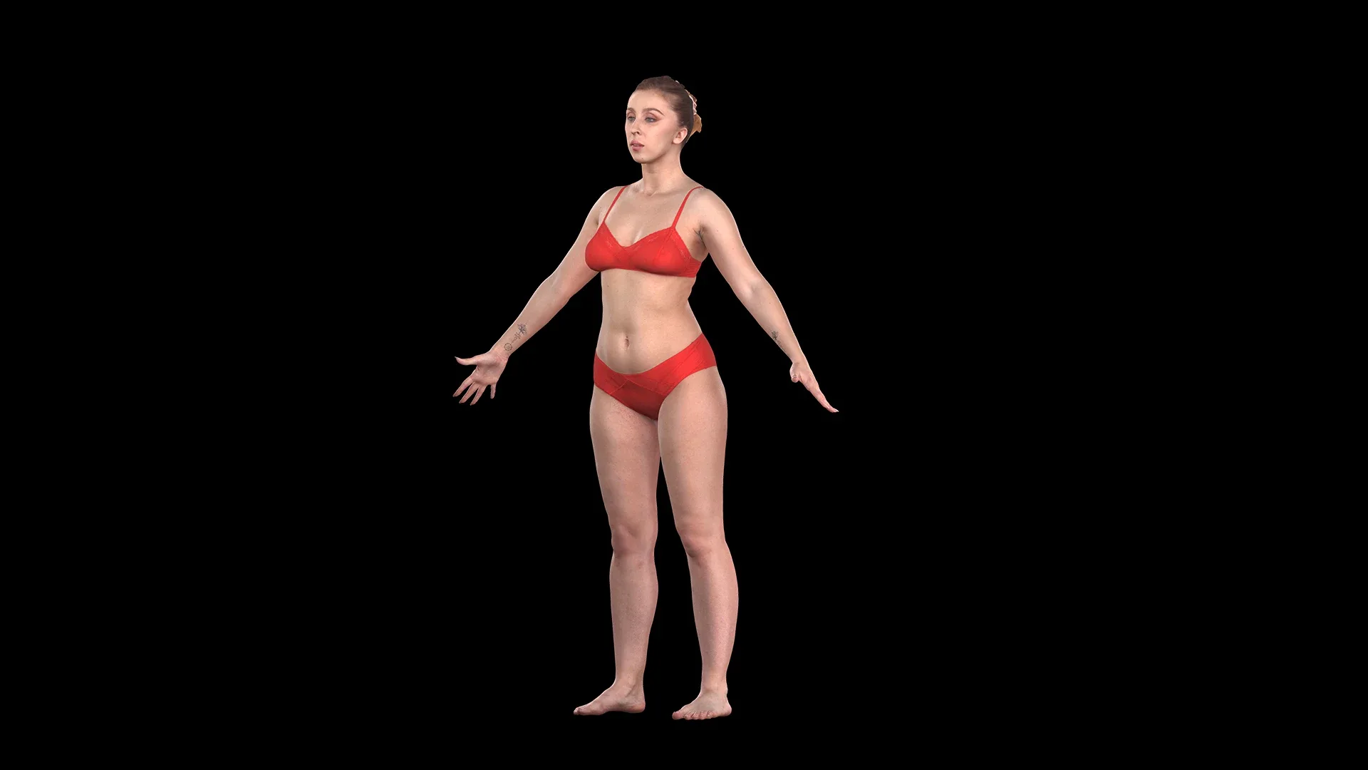 Cleaned A Pose Scan | 3D Model Mia Brown Underwear