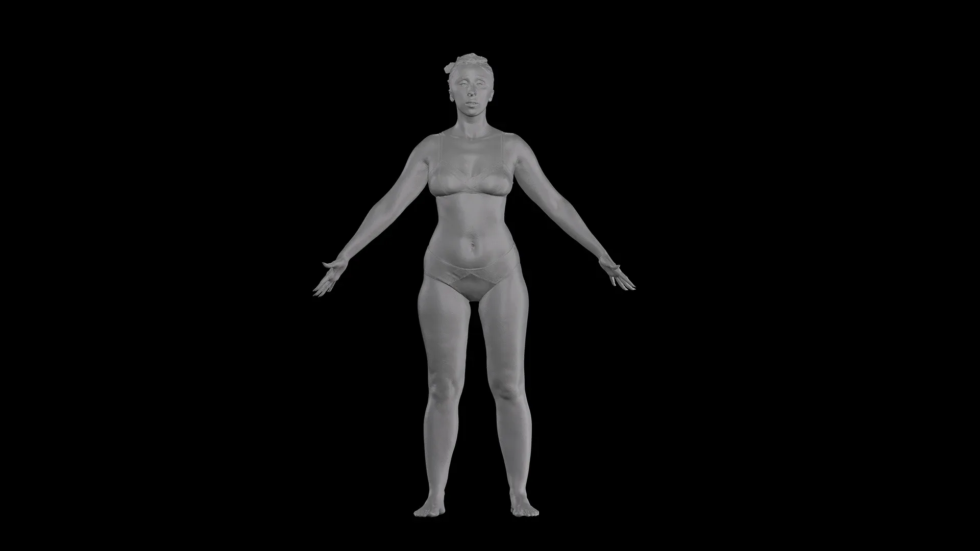 Cleaned A Pose Scan | 3D Model Mia Brown Underwear