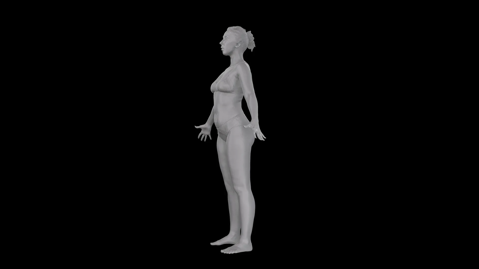 Cleaned A Pose Scan | 3D Model Mia Brown Underwear