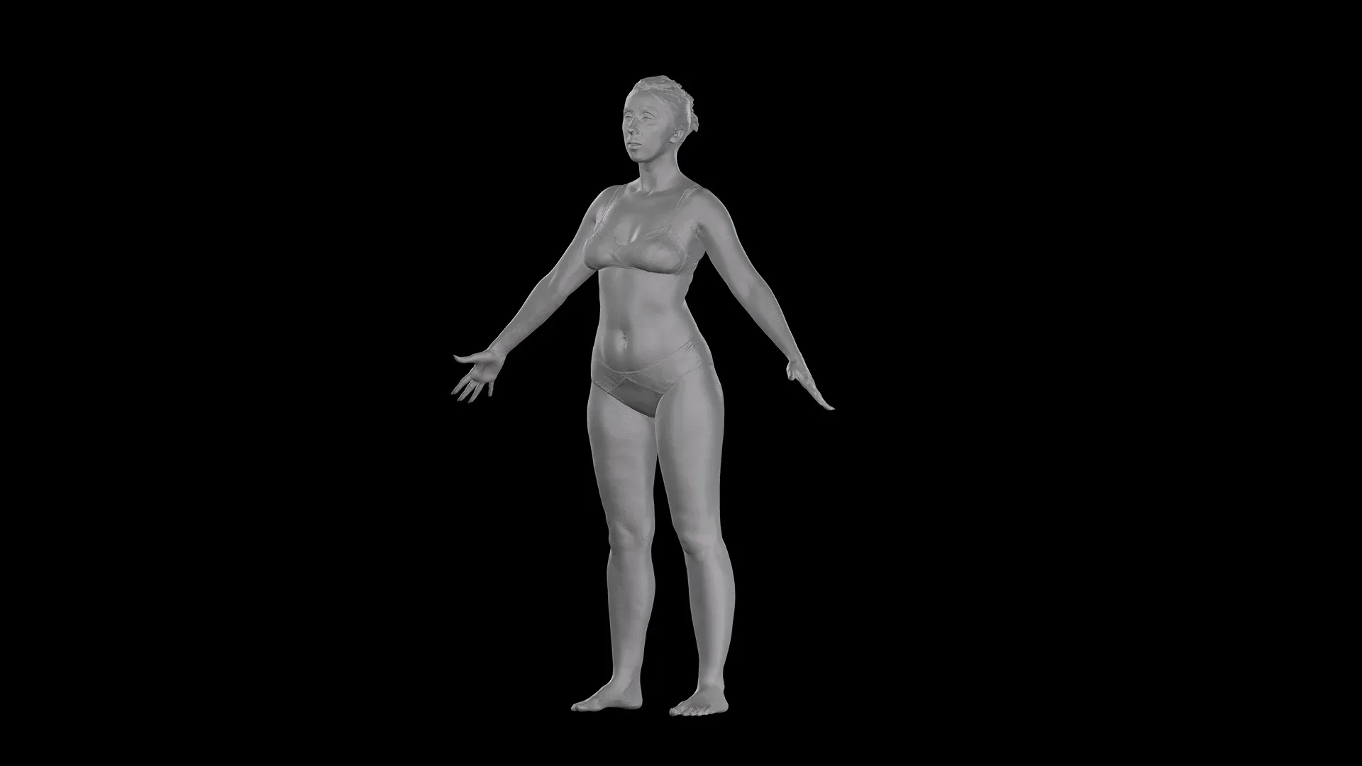 Cleaned A Pose Scan | 3D Model Mia Brown Underwear