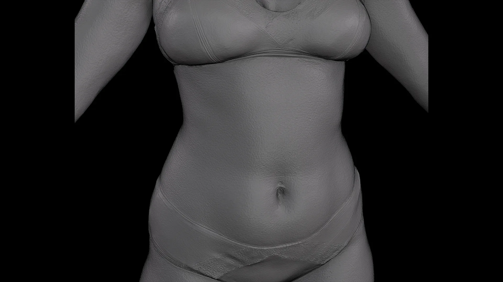 Cleaned A Pose Scan | 3D Model Mia Brown Underwear