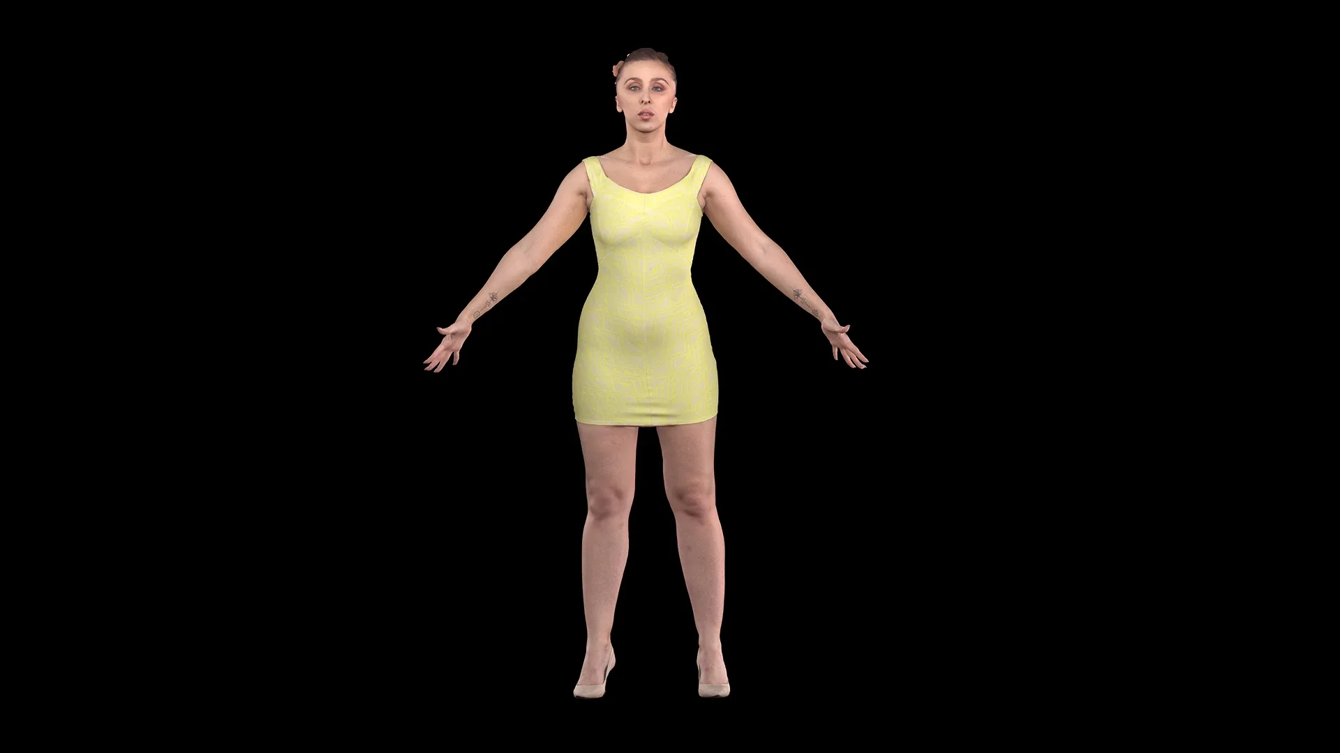 Cleaned A Pose Scan | 3D Model Mia Brown Dressed