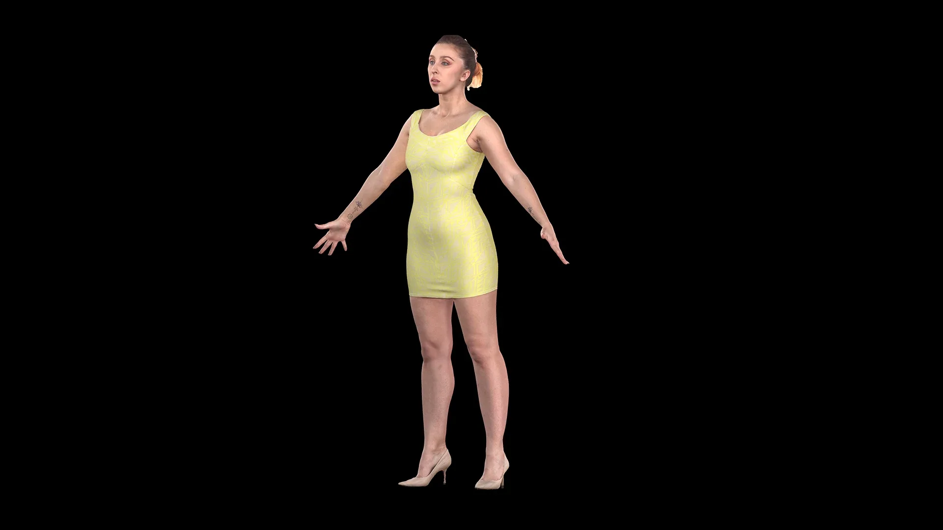 Cleaned A Pose Scan | 3D Model Mia Brown Dressed