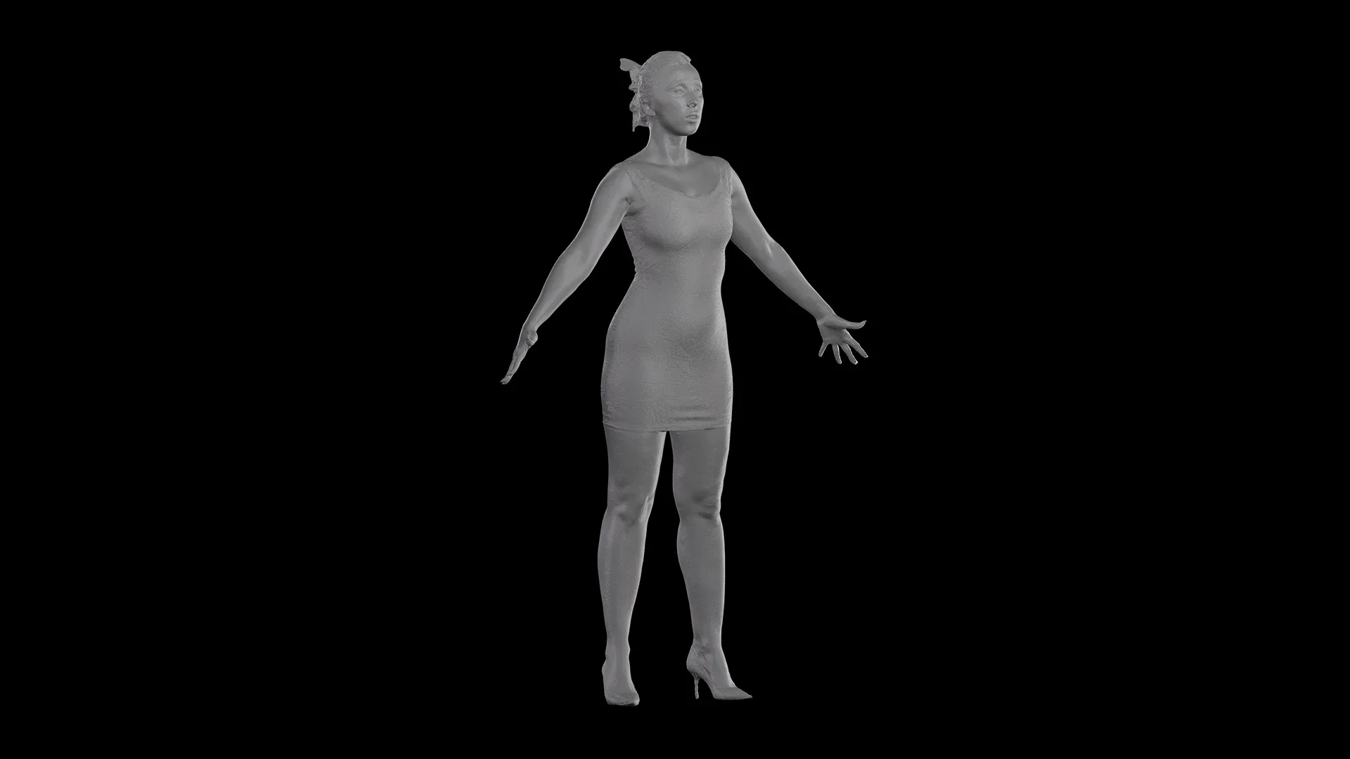 Cleaned A Pose Scan | 3D Model Mia Brown Dressed