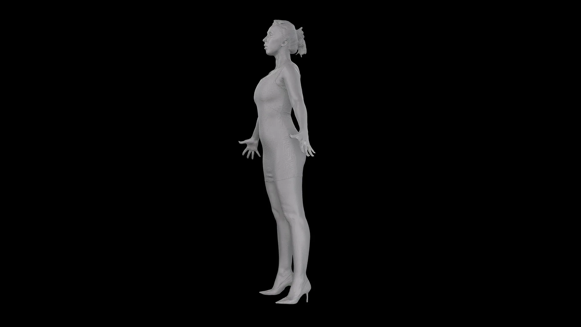 Cleaned A Pose Scan | 3D Model Mia Brown Dressed
