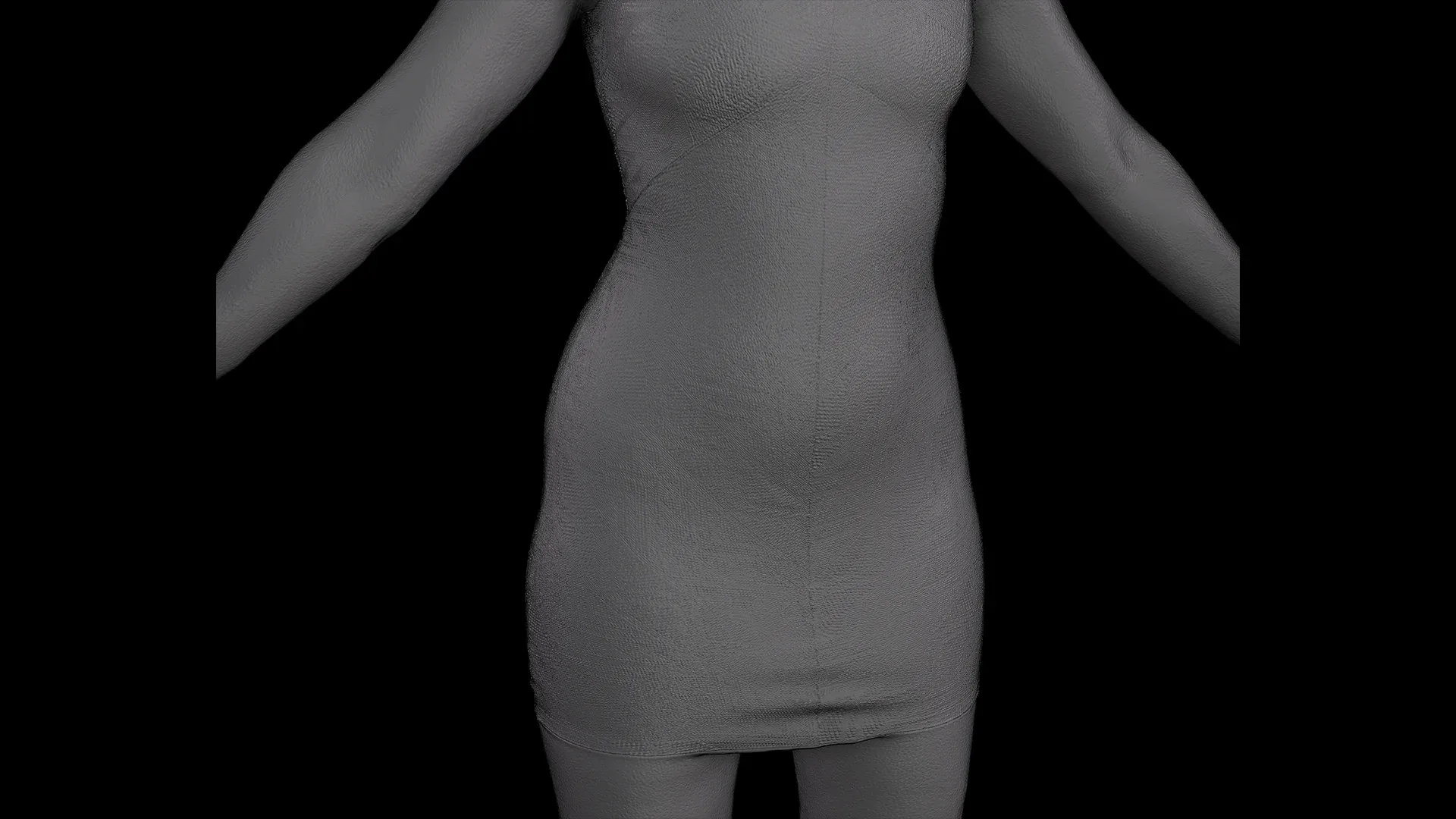 Cleaned A Pose Scan | 3D Model Mia Brown Dressed