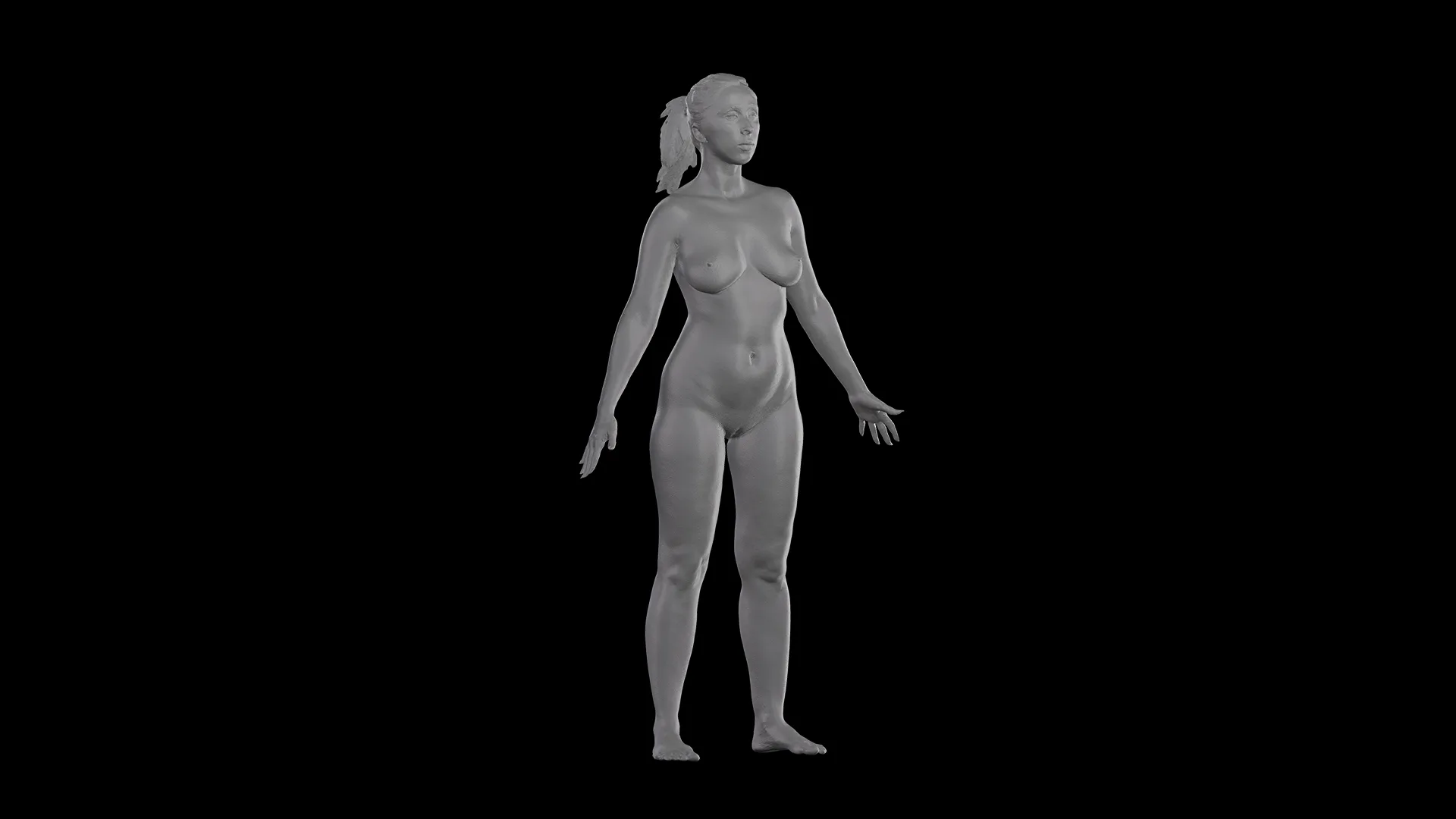 Cleaned A Pose Scan | 3D Model Mia Brown Nude