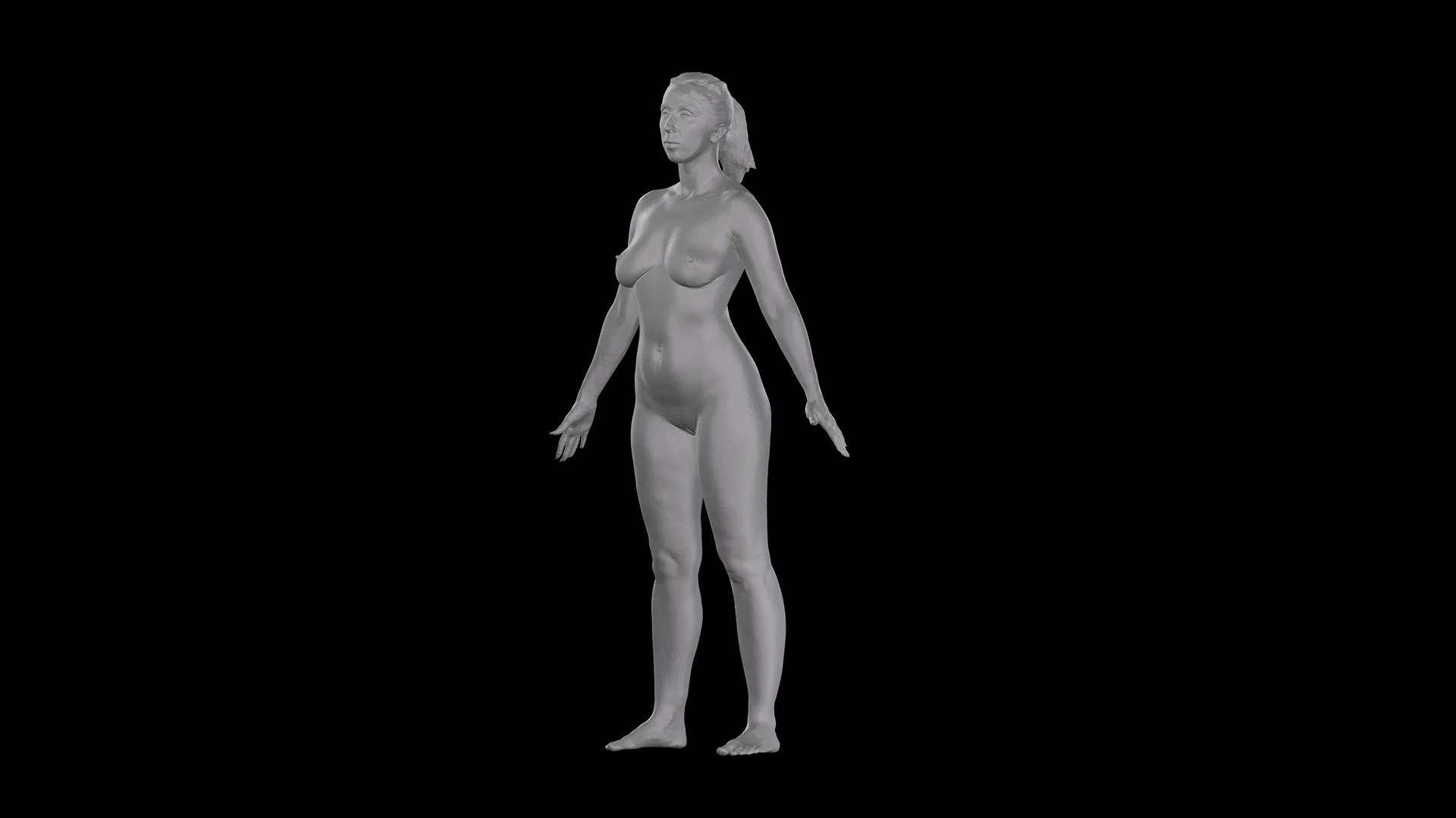 Cleaned A Pose Scan | 3D Model Mia Brown Nude