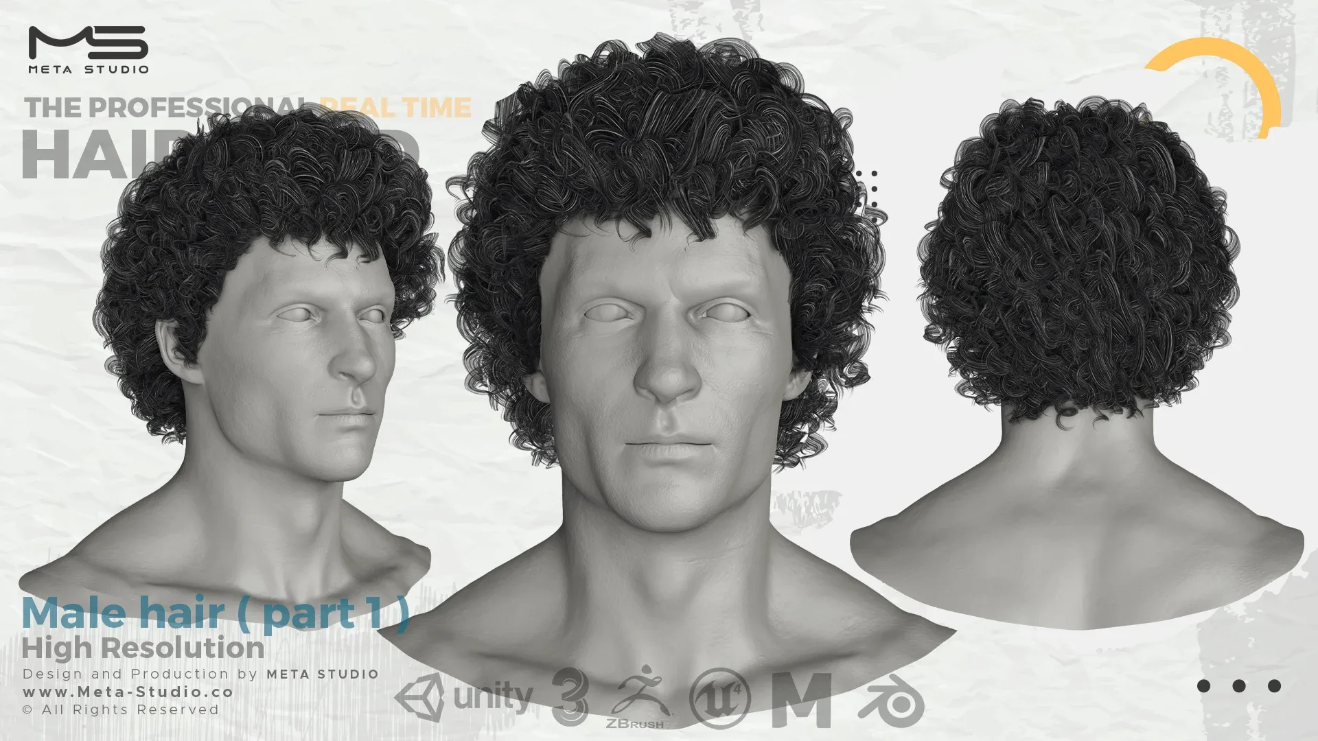 Professional Realtime Hair card - Male Hair ( part 1 )