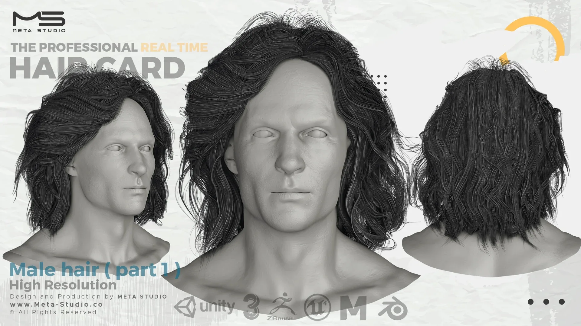 Professional Realtime Hair card - Male Hair ( part 1 )