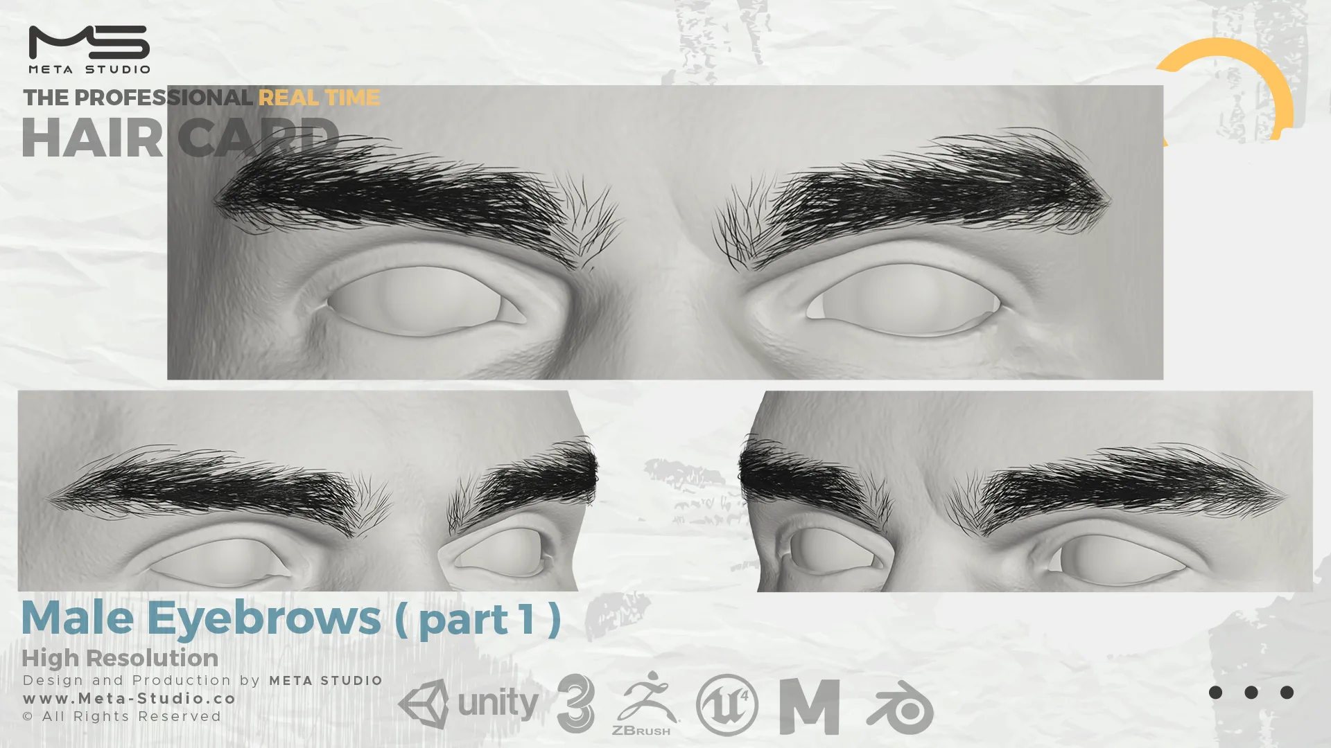 Male Eyebrows Part 1 - Professional Realtime Hair card