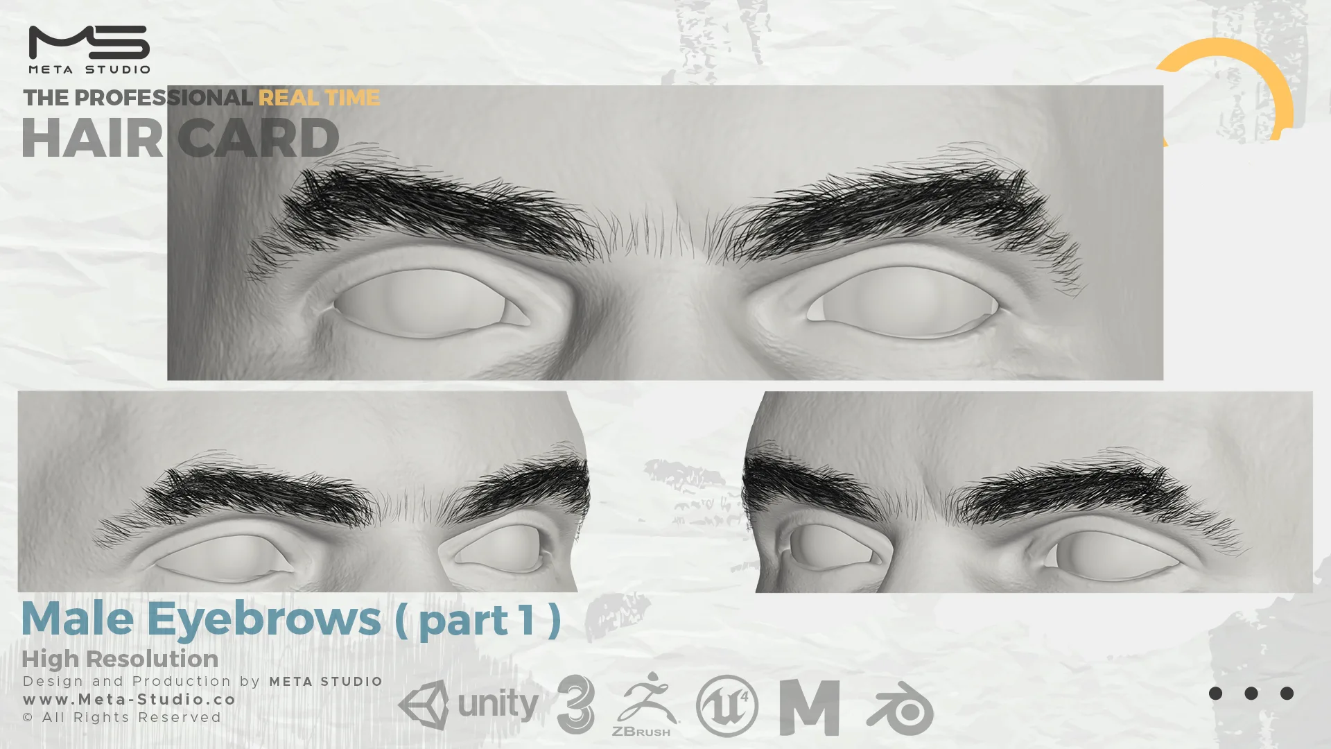 Male Eyebrows Part 1 - Professional Realtime Hair card