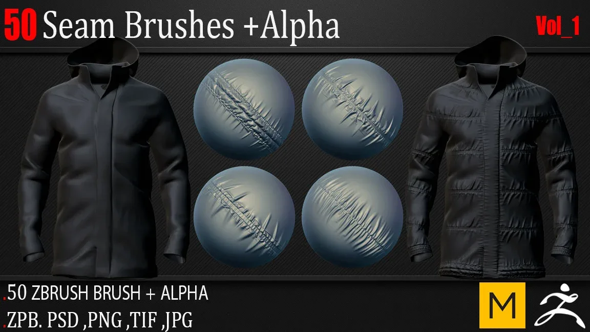 50 Seam Brushes + Alpha Vol_1