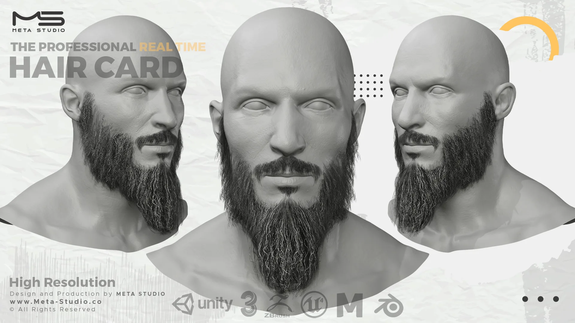 Beard and Mustache Part 2 - Professional Realtime Hair card