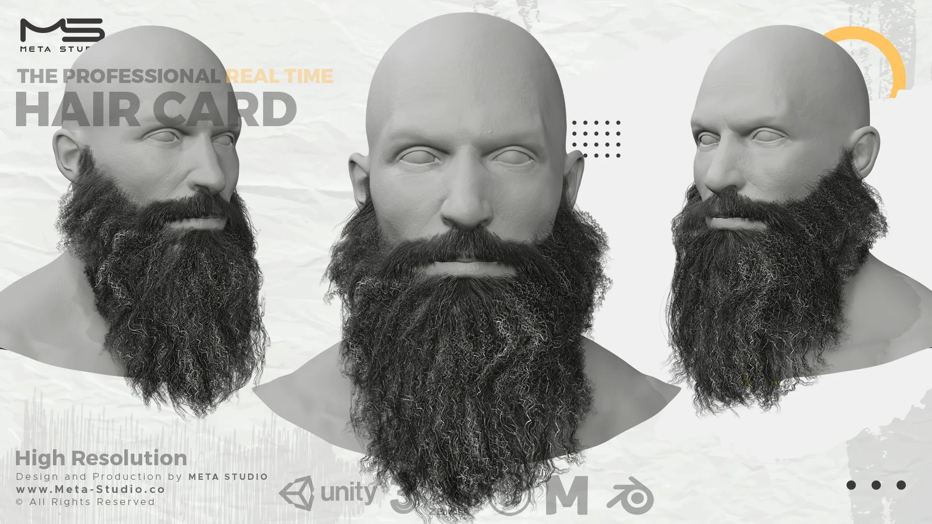 Beard and Mustache Part 2 - Professional Realtime Hair card