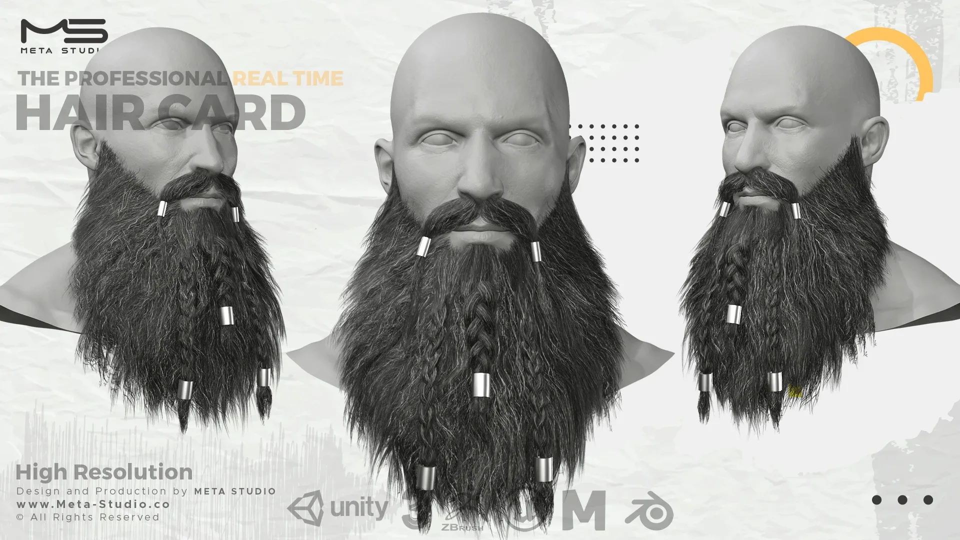 Beard and Mustache Part 2 - Professional Realtime Hair card