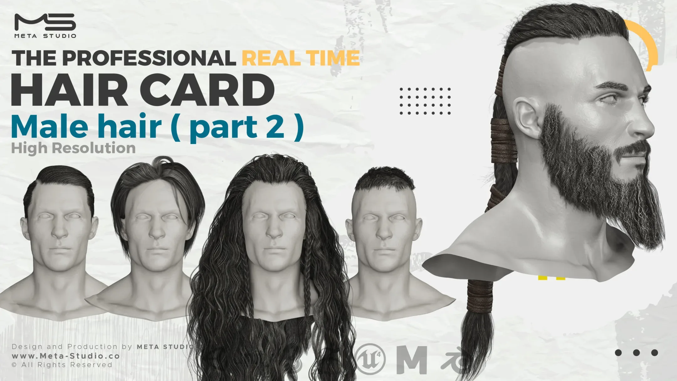 Male Hair Part 2 - Professional Realtime Hair card