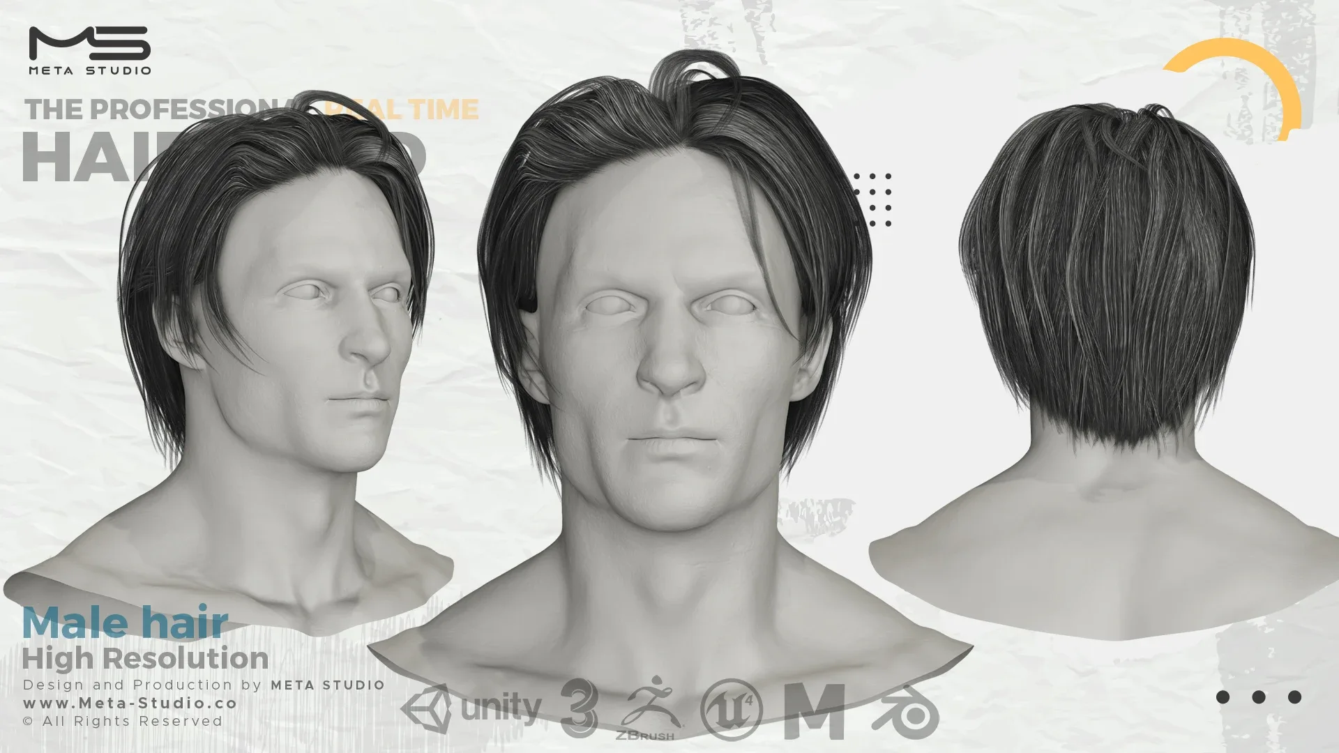 Male Hair Part 2 - Professional Realtime Hair card