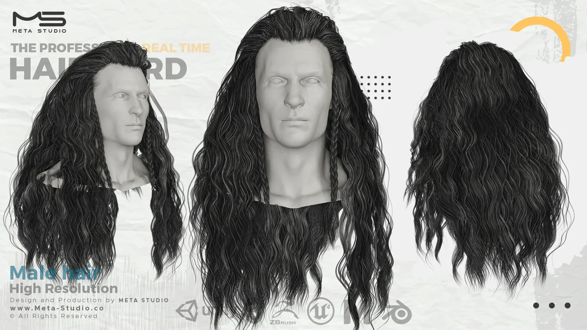 Male Hair Part 2 - Professional Realtime Hair card