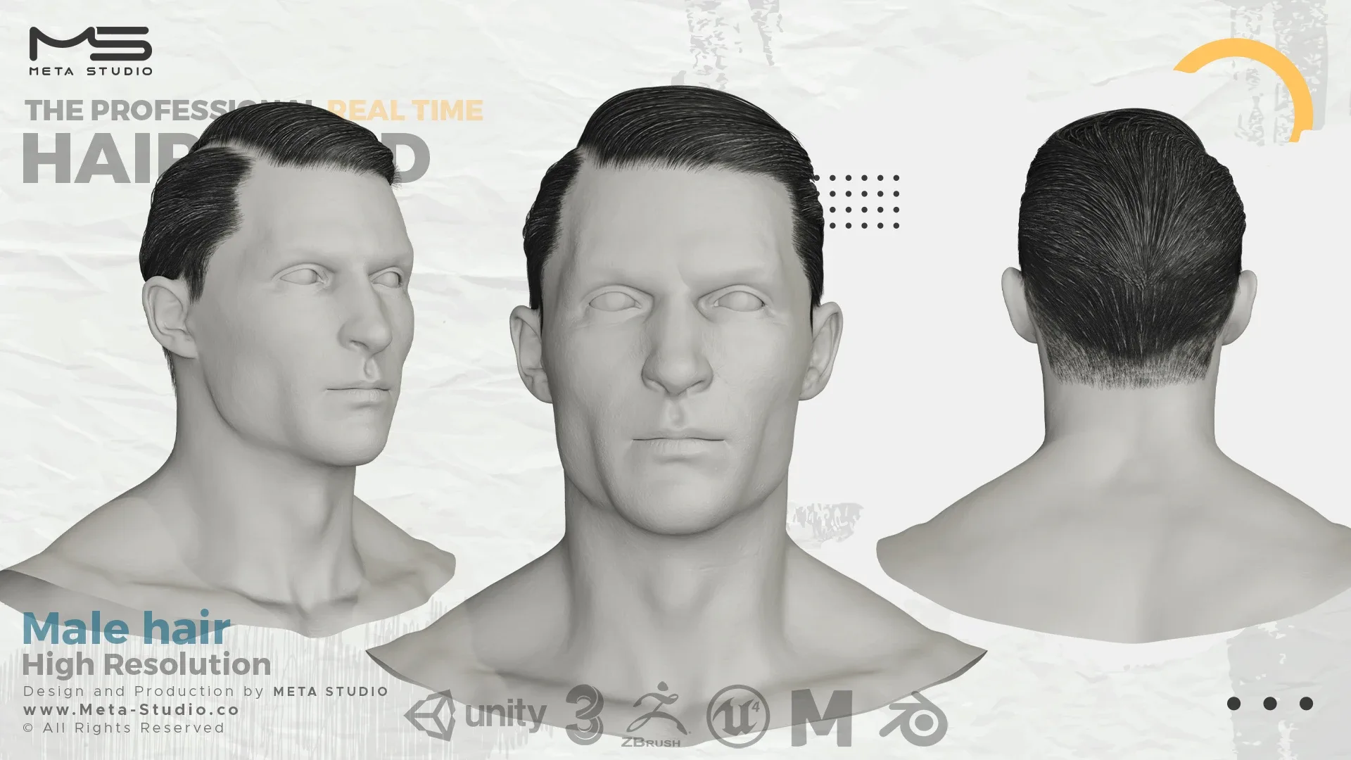 Male Hair Part 2 - Professional Realtime Hair card