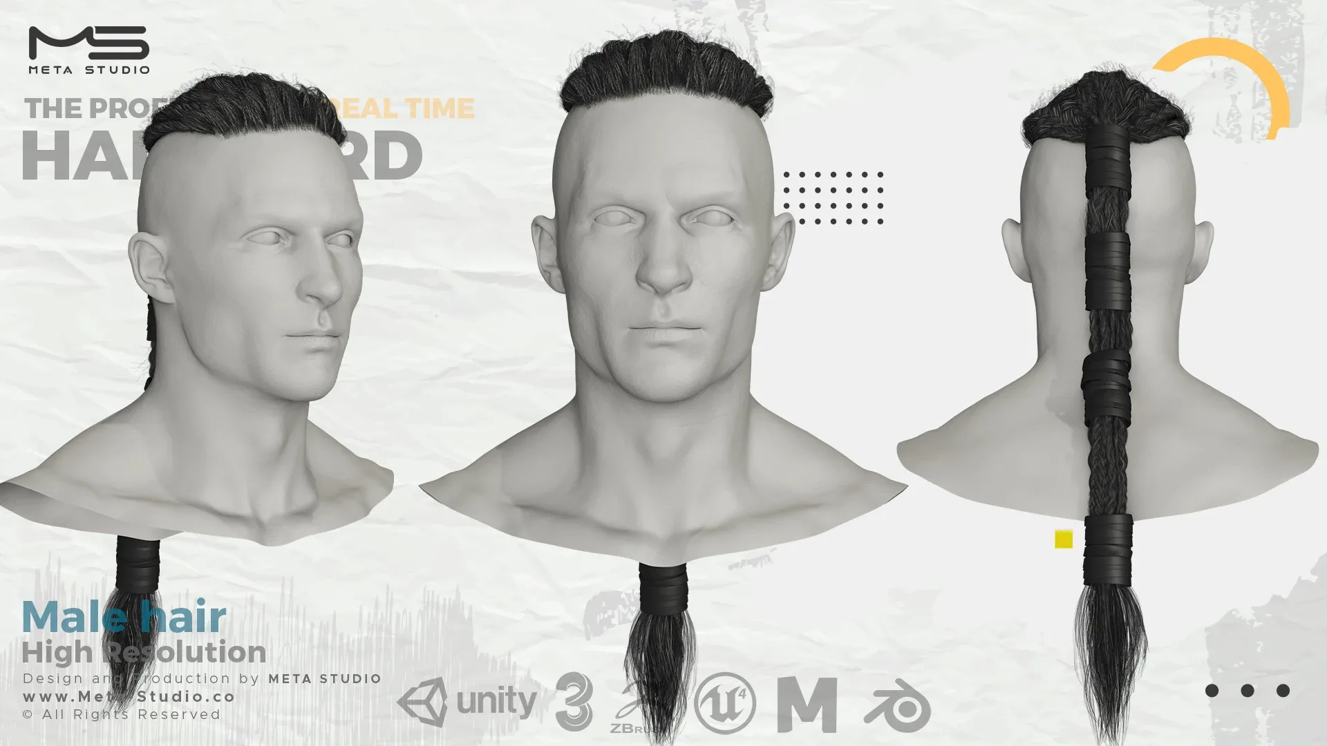 Male Hair Part 2 - Professional Realtime Hair card