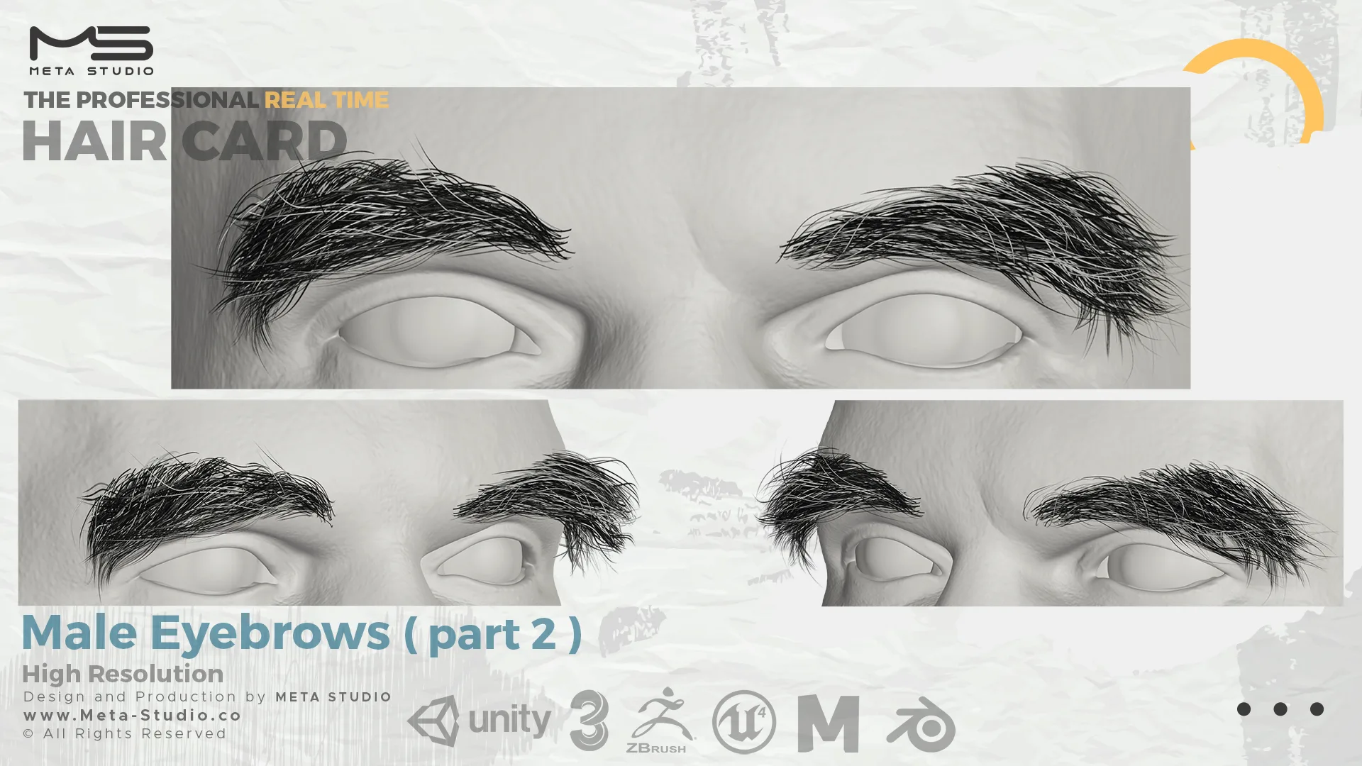 Male Eyebrows Part 2 - Professional Realtime Hair card