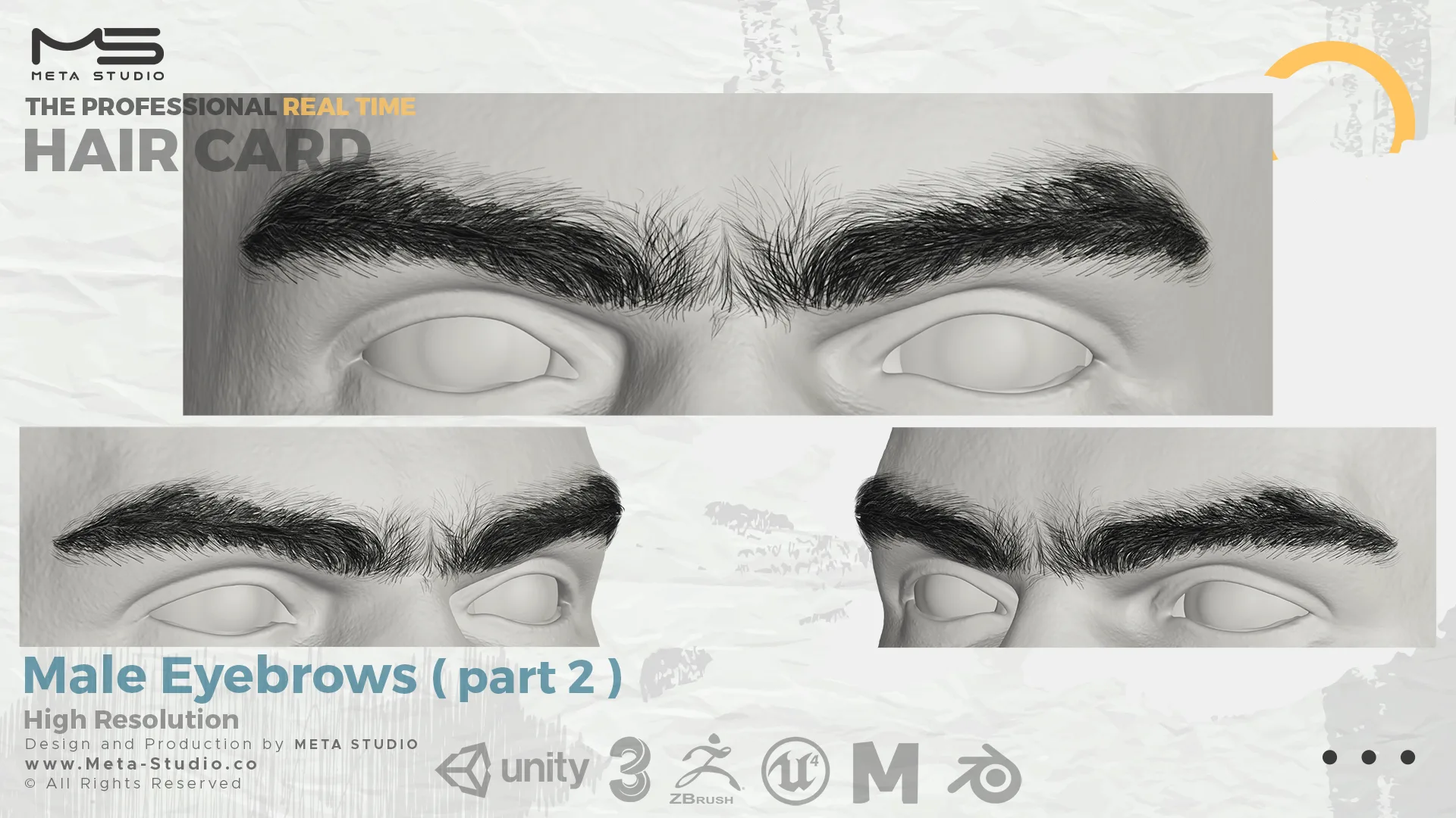 Male Eyebrows Part 2 - Professional Realtime Hair card