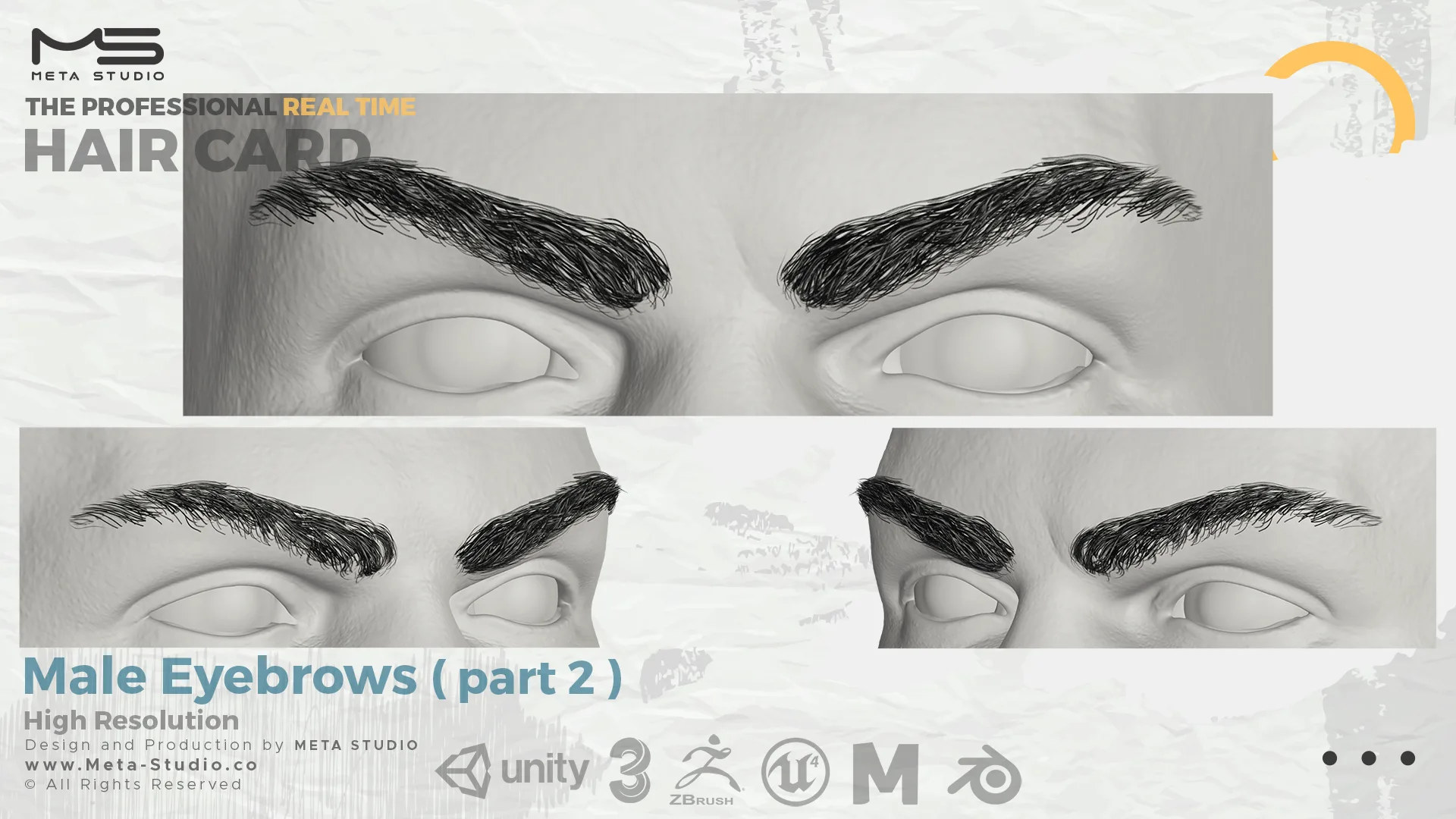 Male Eyebrows Part 2 - Professional Realtime Hair card