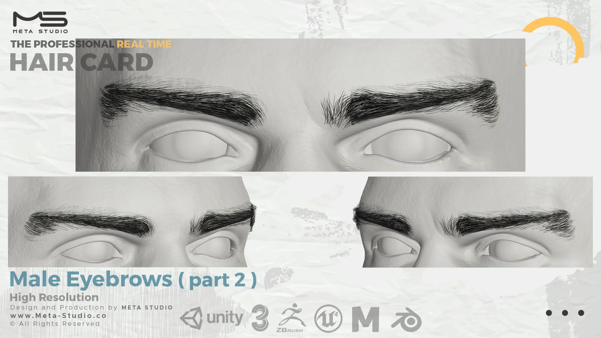 Male Eyebrows Part 2 - Professional Realtime Hair card