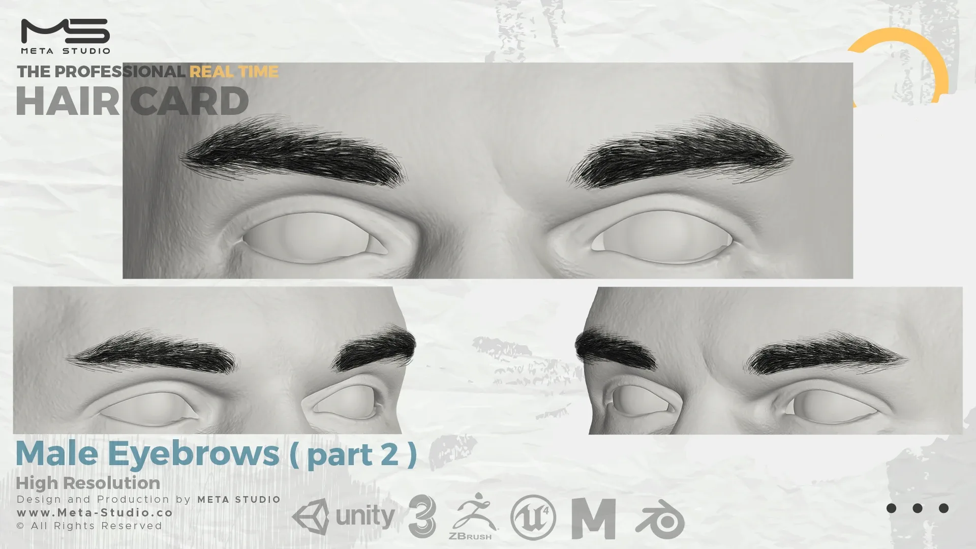 Male Eyebrows Part 2 - Professional Realtime Hair card