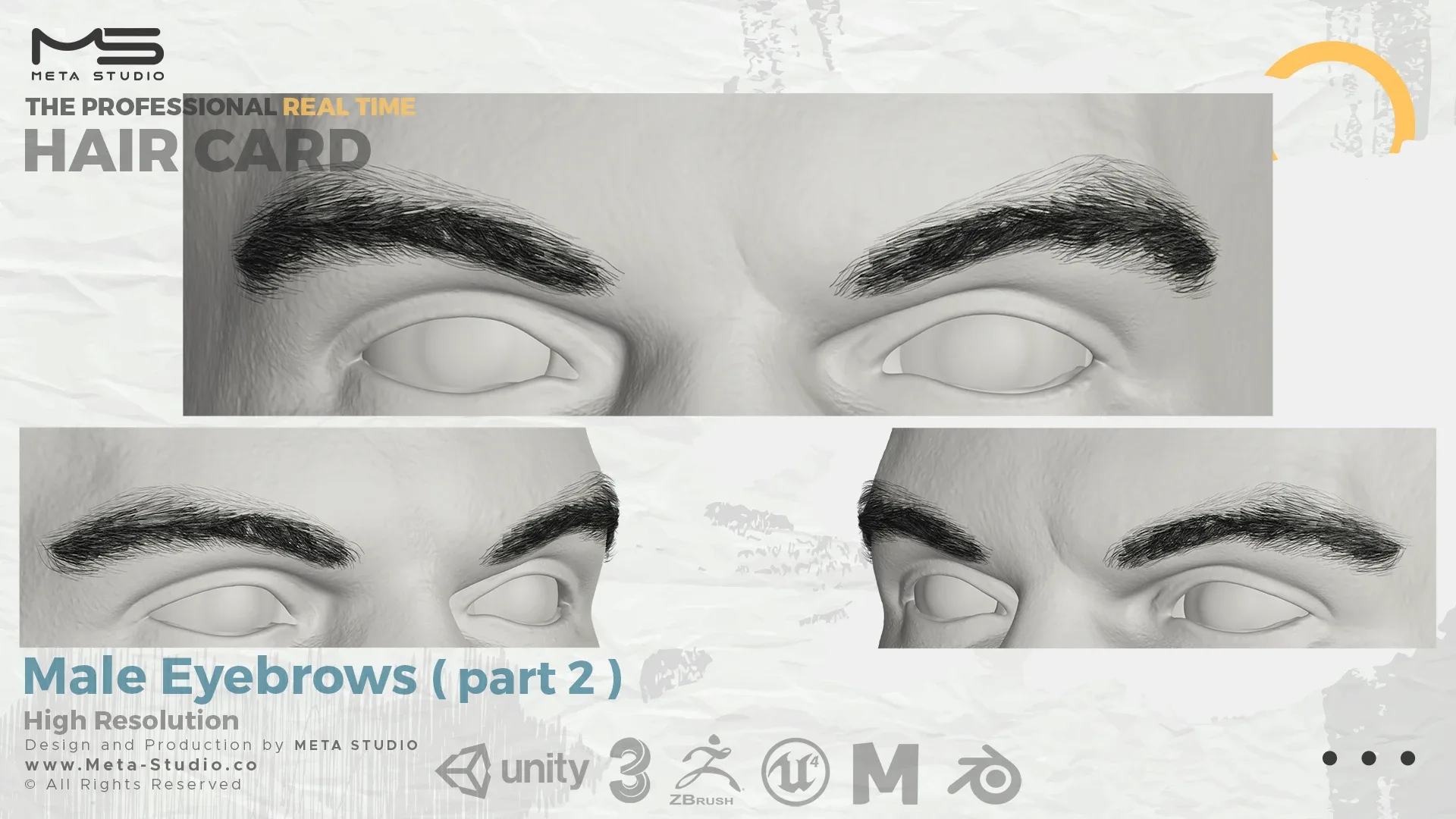 Male Eyebrows Part 2 - Professional Realtime Hair card