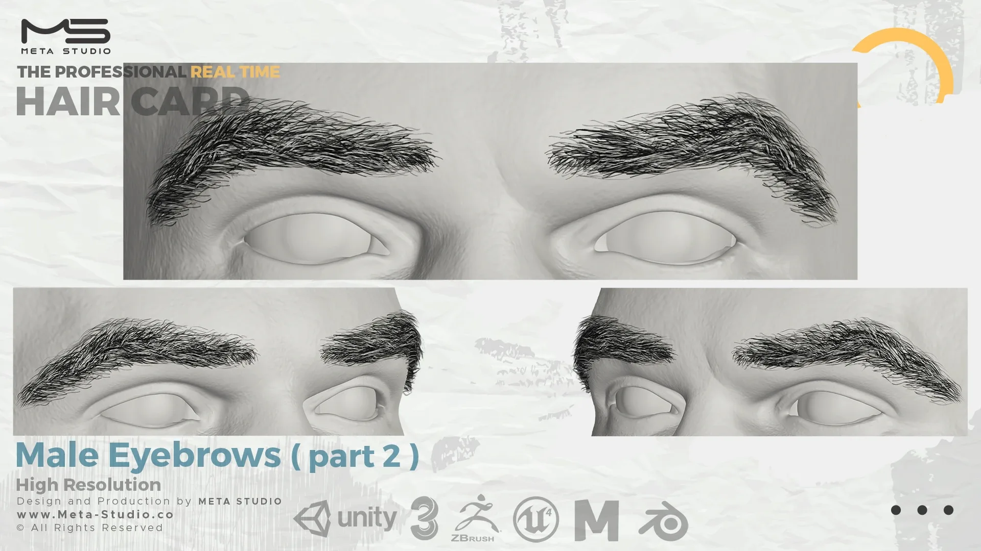 Male Eyebrows Part 2 - Professional Realtime Hair card