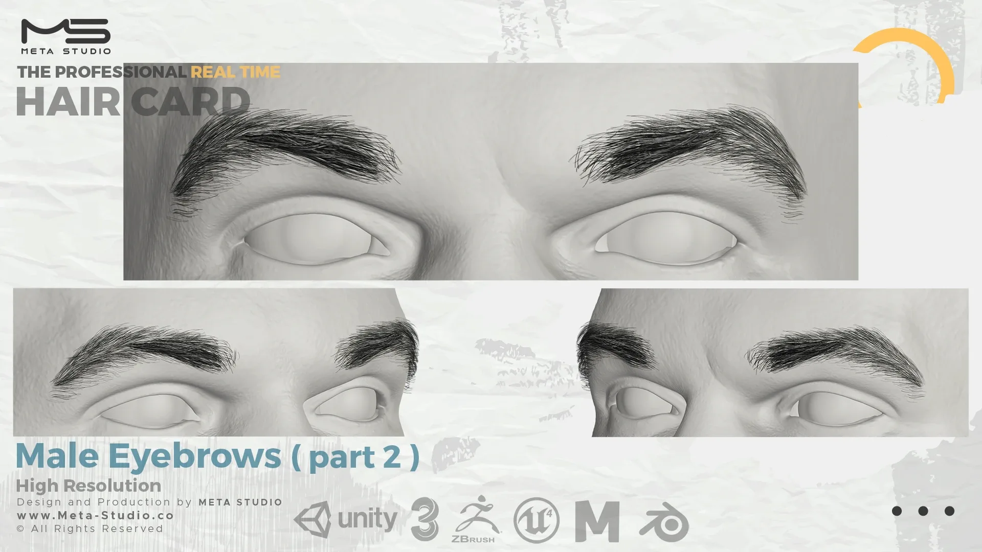 Male Eyebrows Part 2 - Professional Realtime Hair card