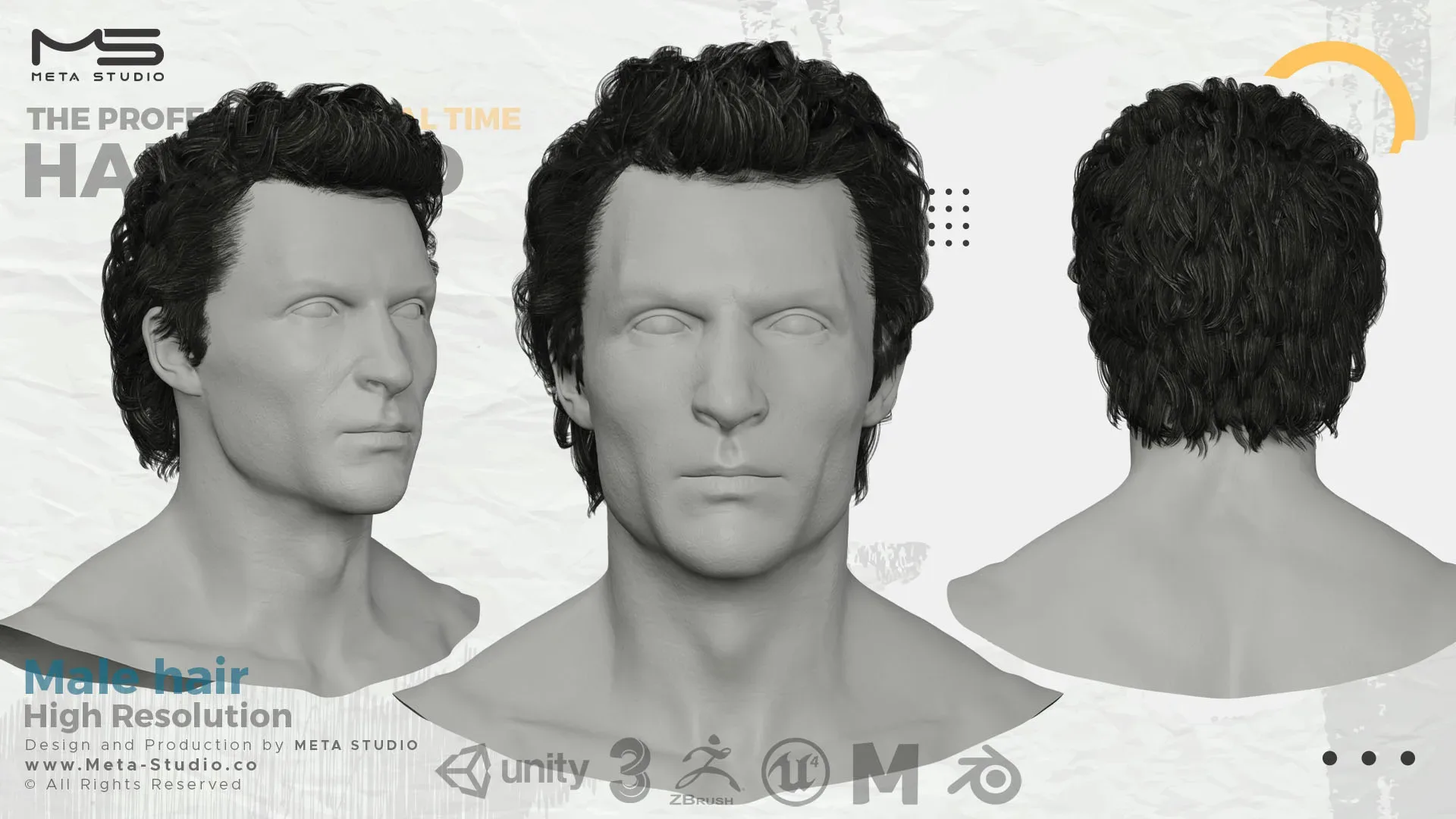 Male Hair Part 3 - Professional Realtime Hair card