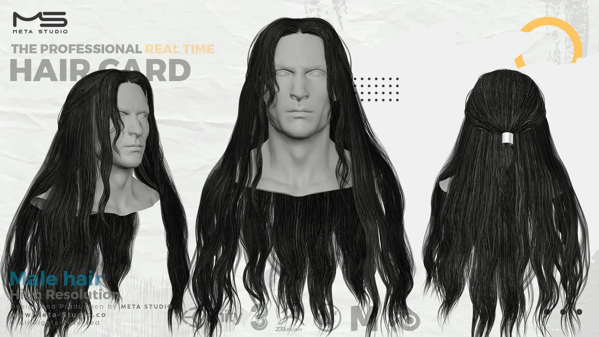 Male Hair Part 3 - Professional Realtime Hair card
