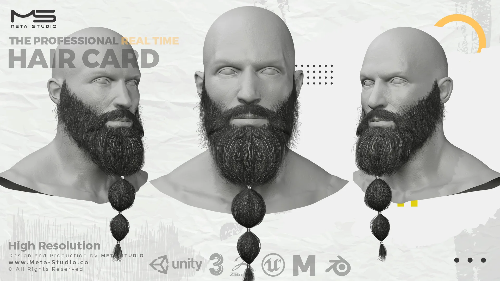 Beard and Mustache Part 3 - Professional Realtime Hair card