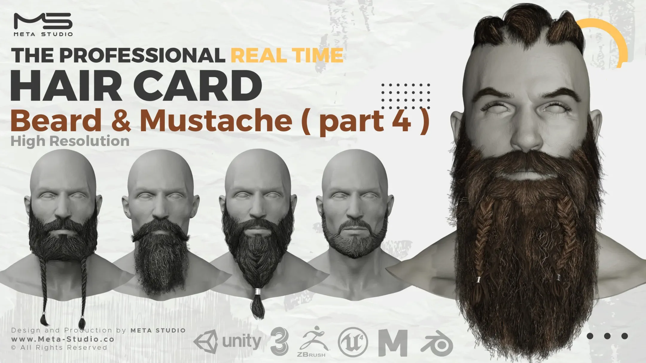 Beard and Mustache Part 4 - Professional Realtime Hair card