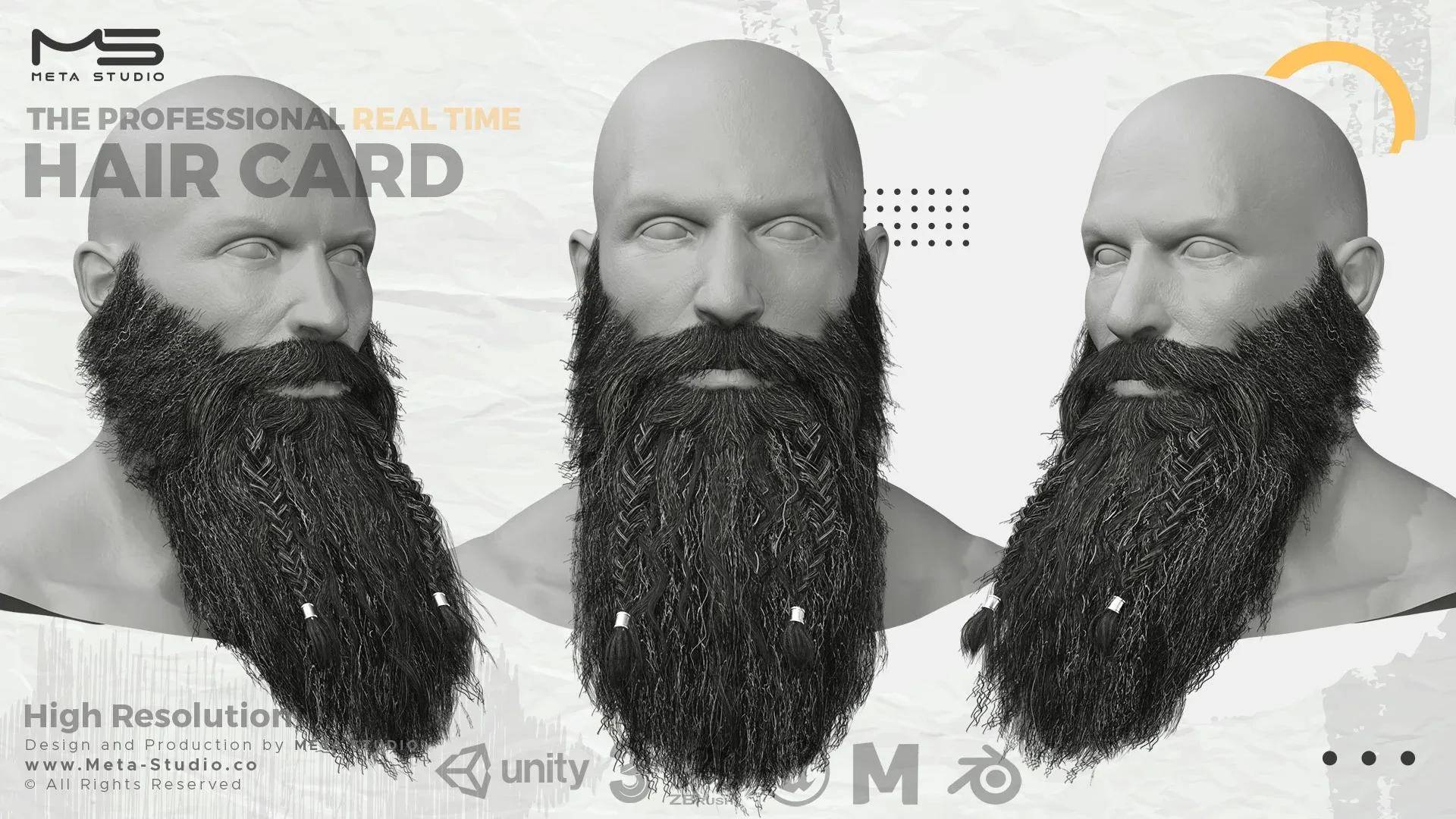 Beard and Mustache Part 4 - Professional Realtime Hair card