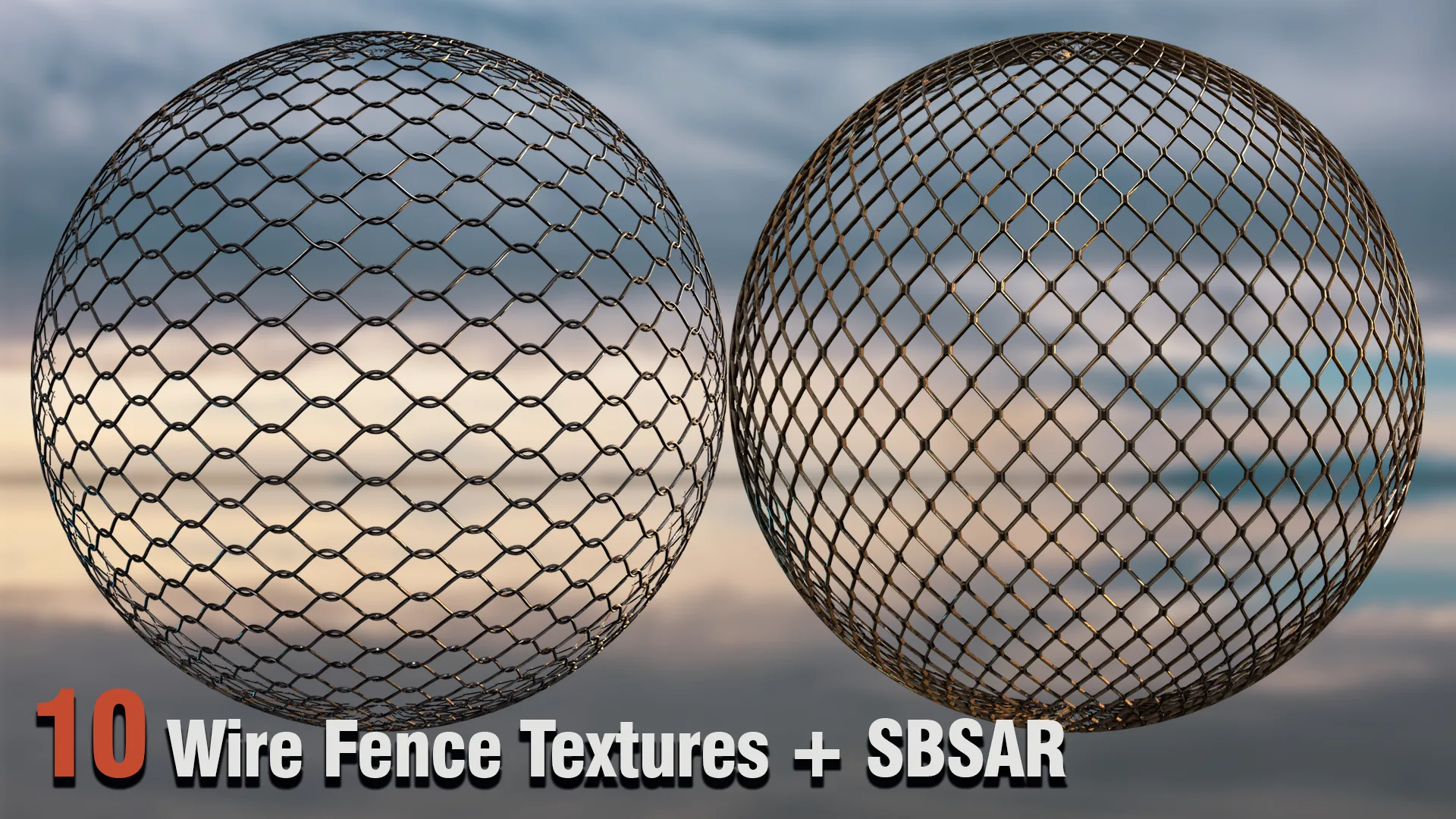 10 Wire Fence Textures + .SBSAR