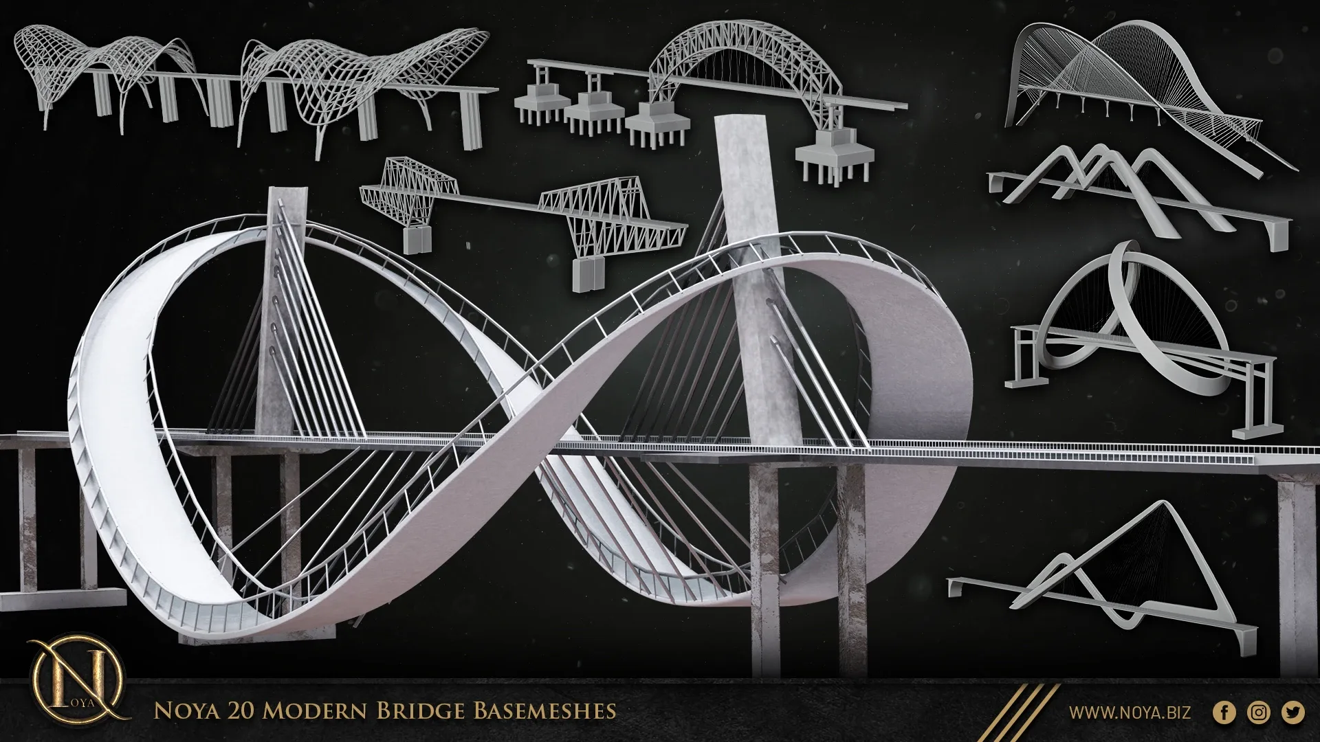 Noya 20 Modern Bridge Basemeshes