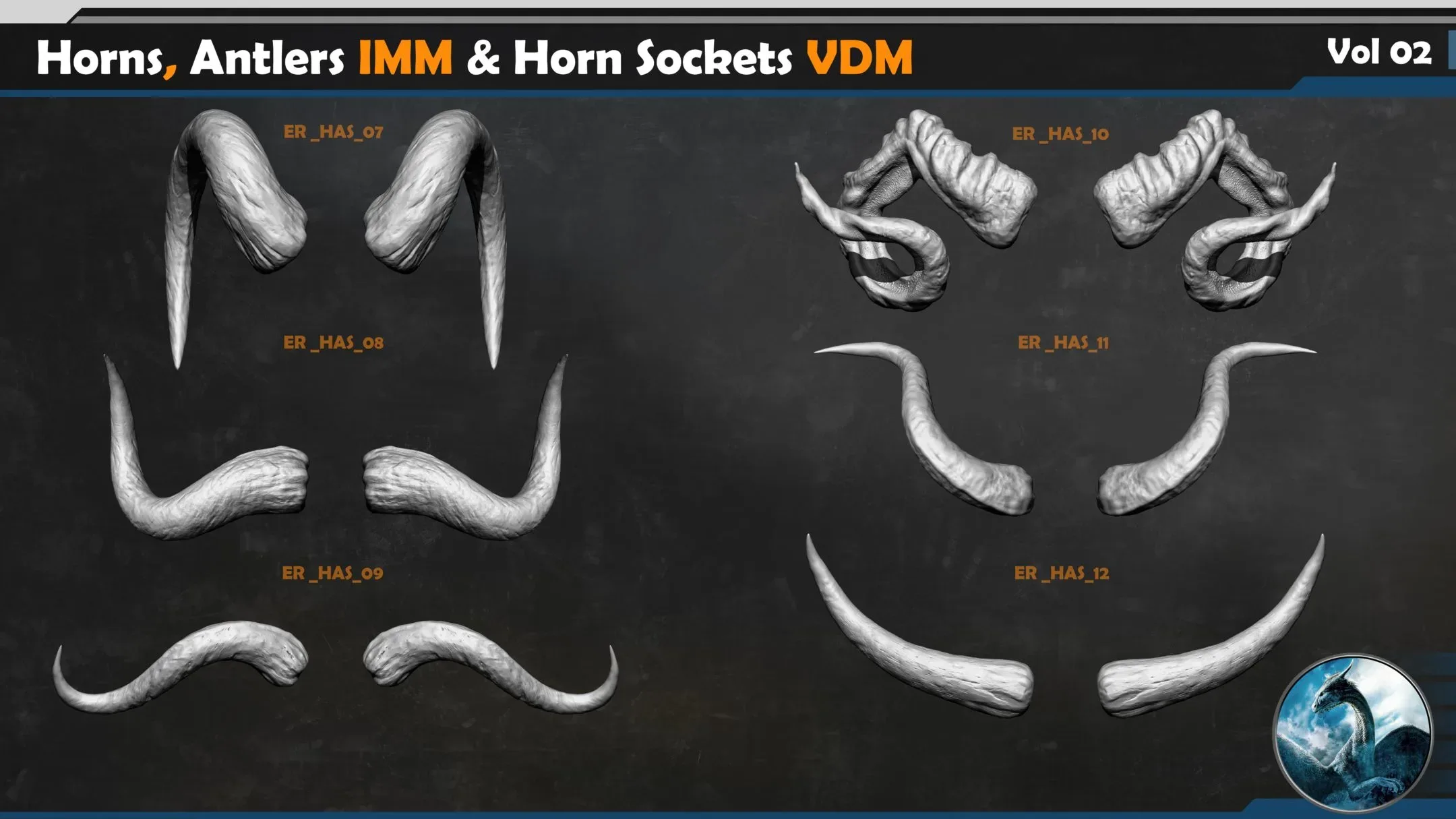 40 Horns, Antlers IMM & Horn Sockets VDM Vol 02