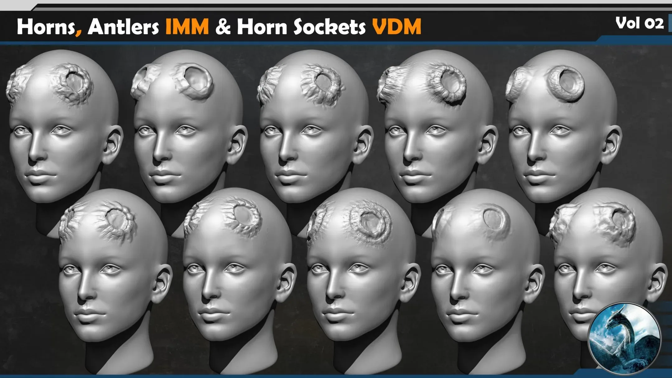 40 Horns, Antlers IMM & Horn Sockets VDM Vol 02