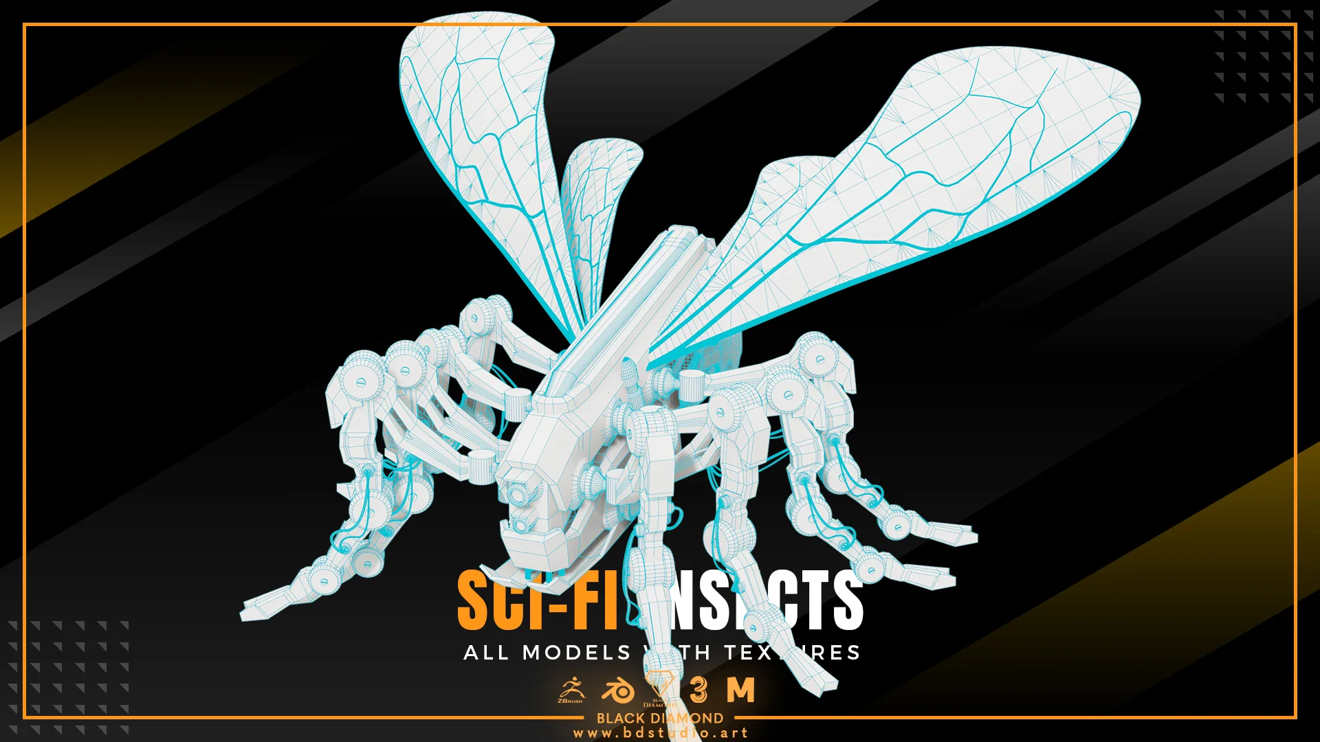 SCI-FI Insects with Textures