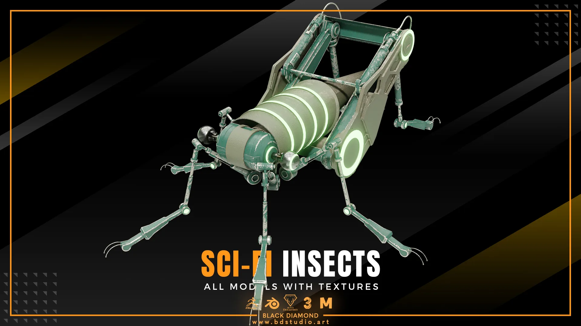 SCI-FI Insects with Textures