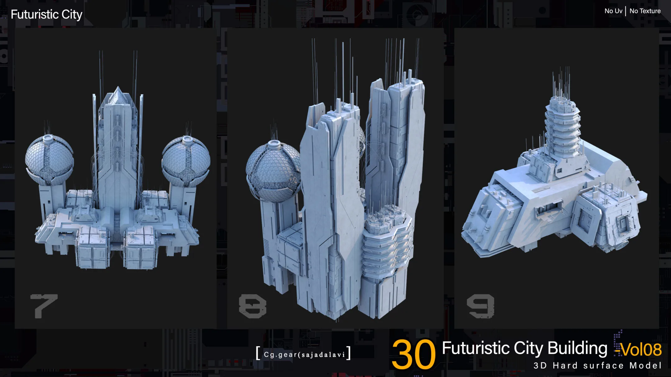 futuristic Sci-fi City Building pack vol 08