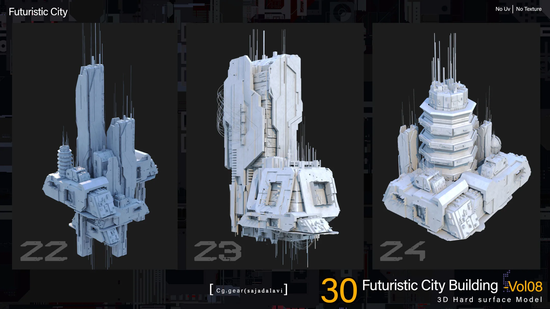 futuristic Sci-fi City Building pack vol 08